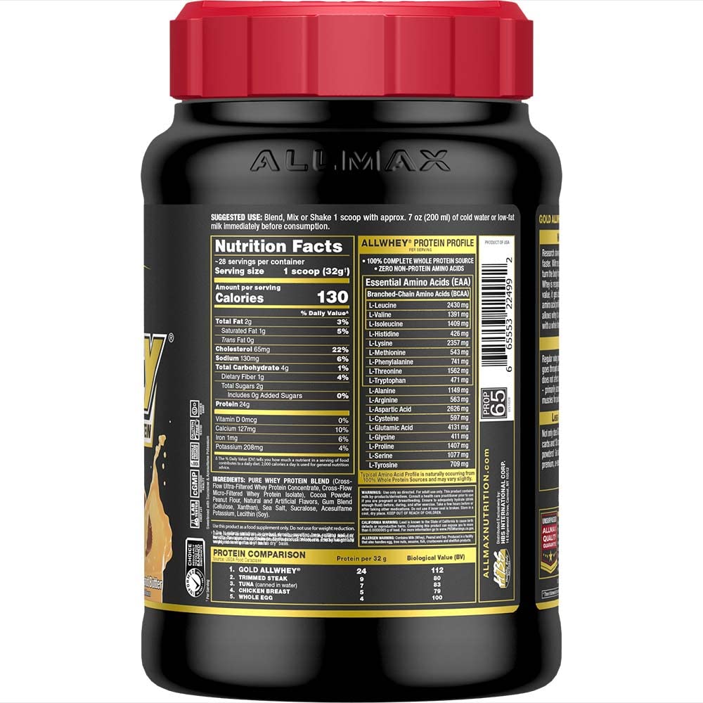 Foto 4 pulgar | Proteína En Polvo Allmax Nutrition Gold Allwhey 2 Kg - Venta Internacional.
