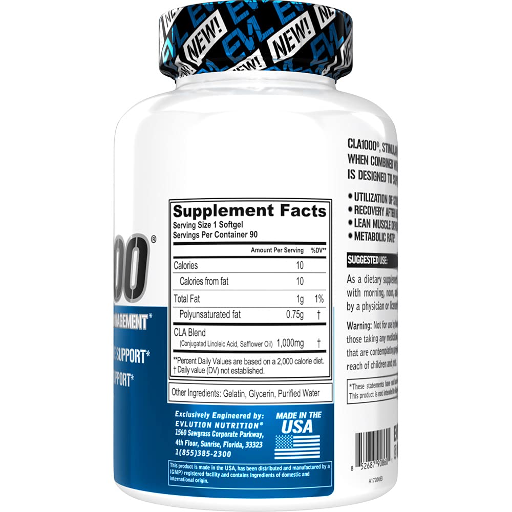 Foto 3 pulgar | Ácido Linoleico Conjugado Cla Pills Evlution 1000 Mg X 90 - Venta Internacional.