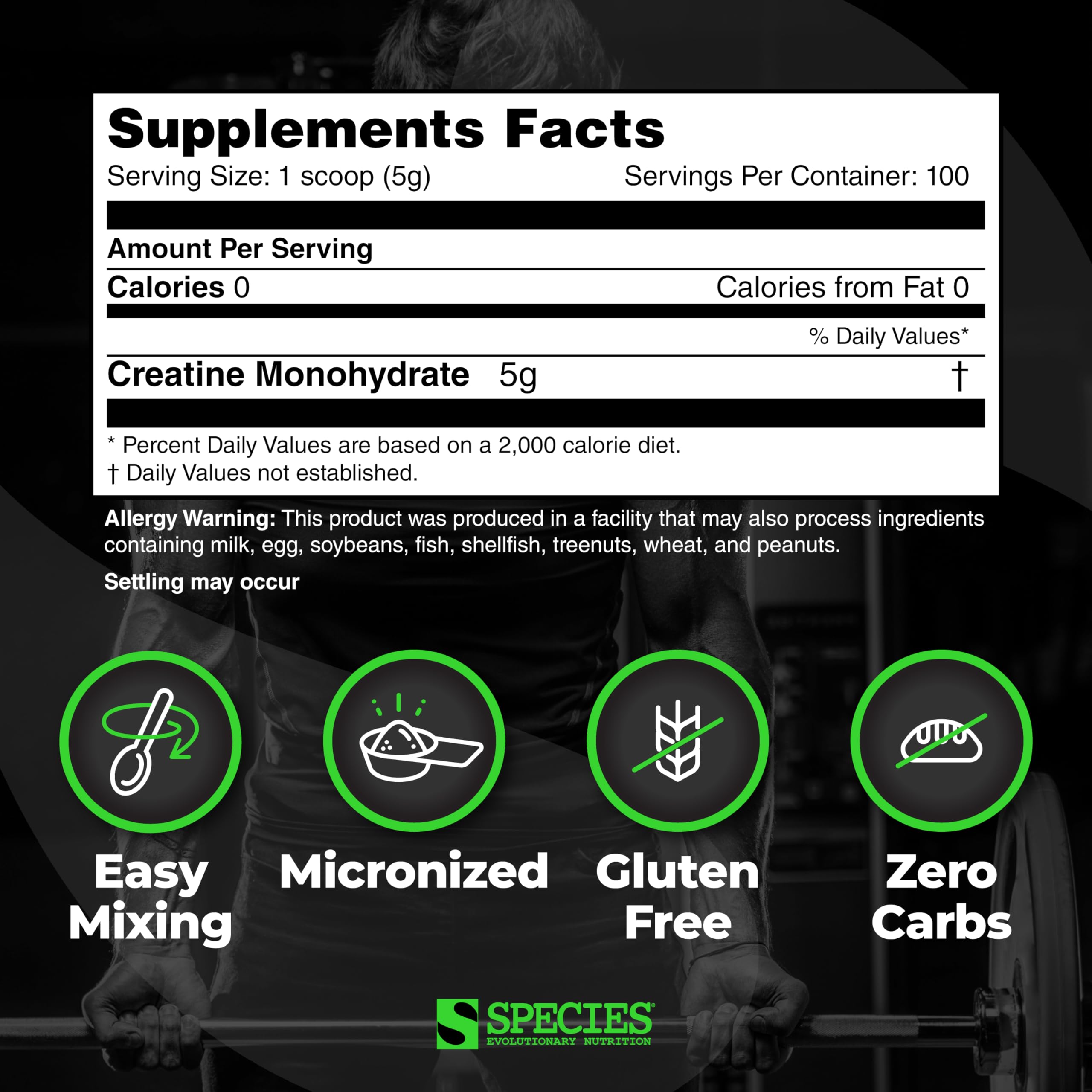 Foto 4 pulgar | Suplemento Species Nutrition Crealyze Con Monohidrato De Creatina - Venta Internacional.