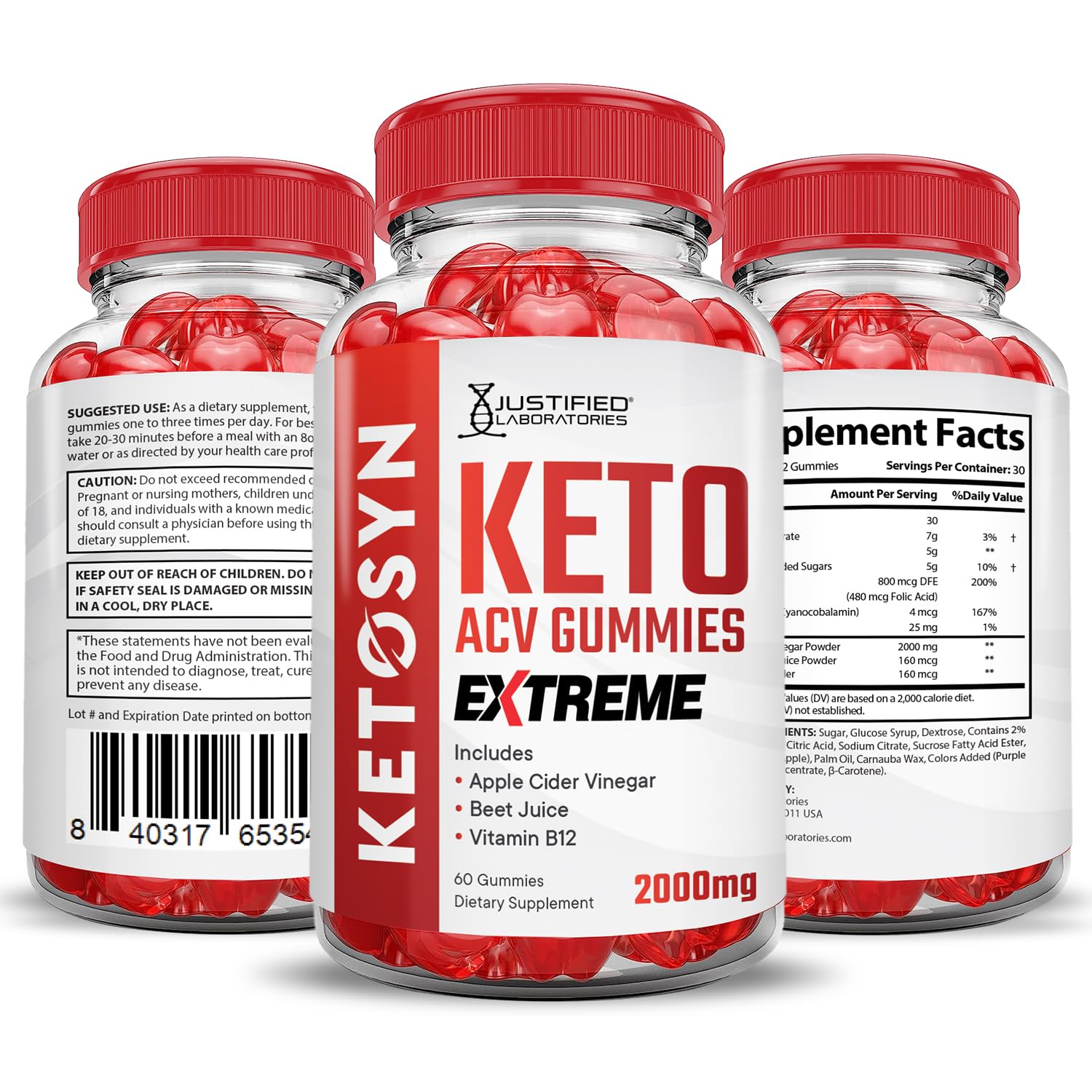 Foto 8 pulgar | Gominolas Ketosyn Keto Acv Extreme 2000 Mg Con Vitamina B12 300 Unidades (paquete De 5 Unidades) - Venta Internacional.