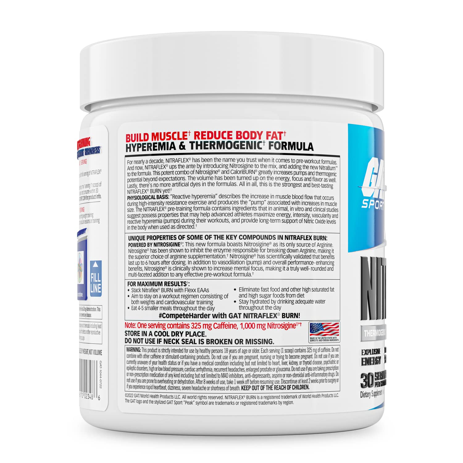 Foto 4 pulgar | Polvo Termogénico Para Antes Del Entrenamiento Gat Sport Nitraflex Burn - Venta Internacional.