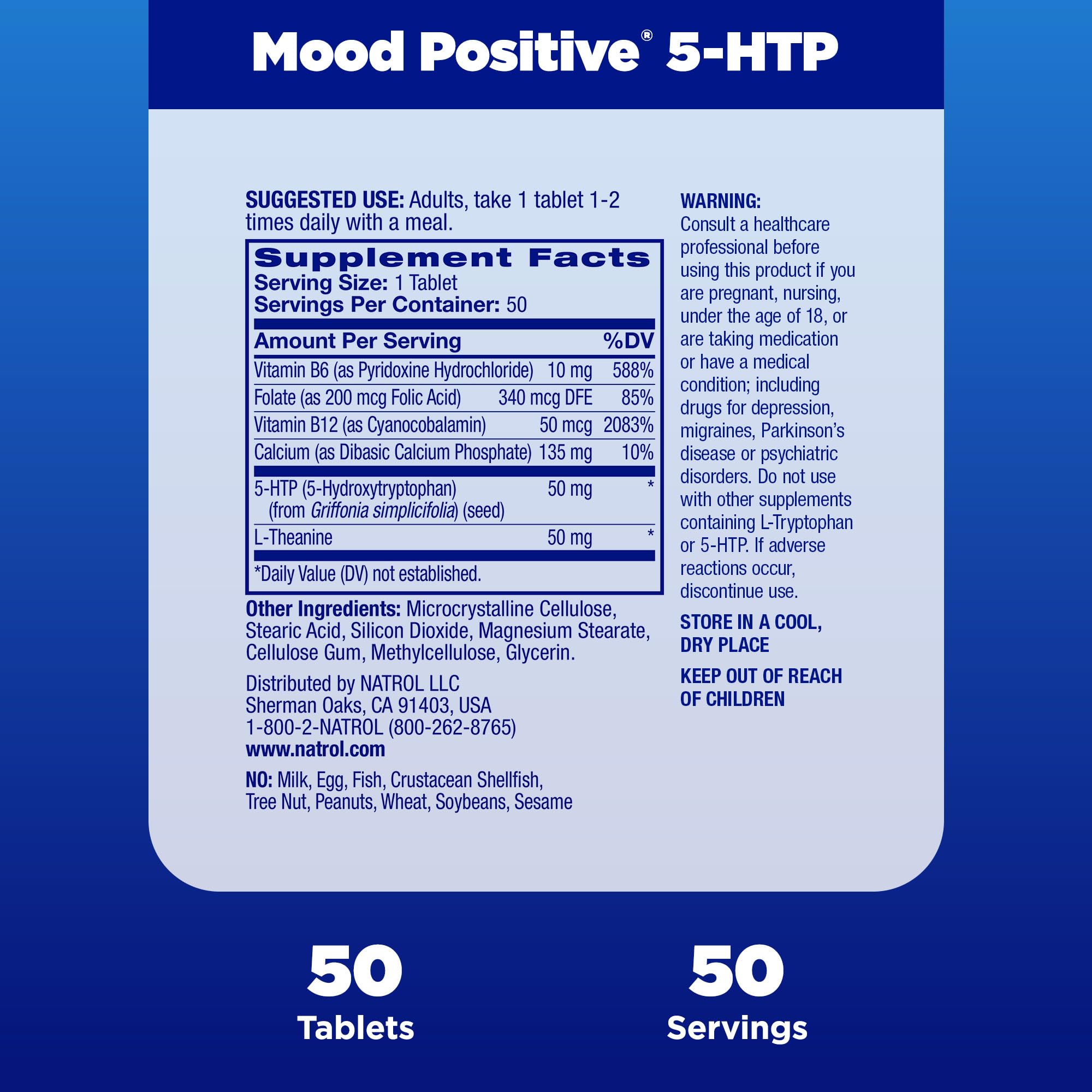 Foto 5 | Suplemento Natrol Mood Positive 5-htp 50 Mg 50 Comprimidos - Venta Internacional.