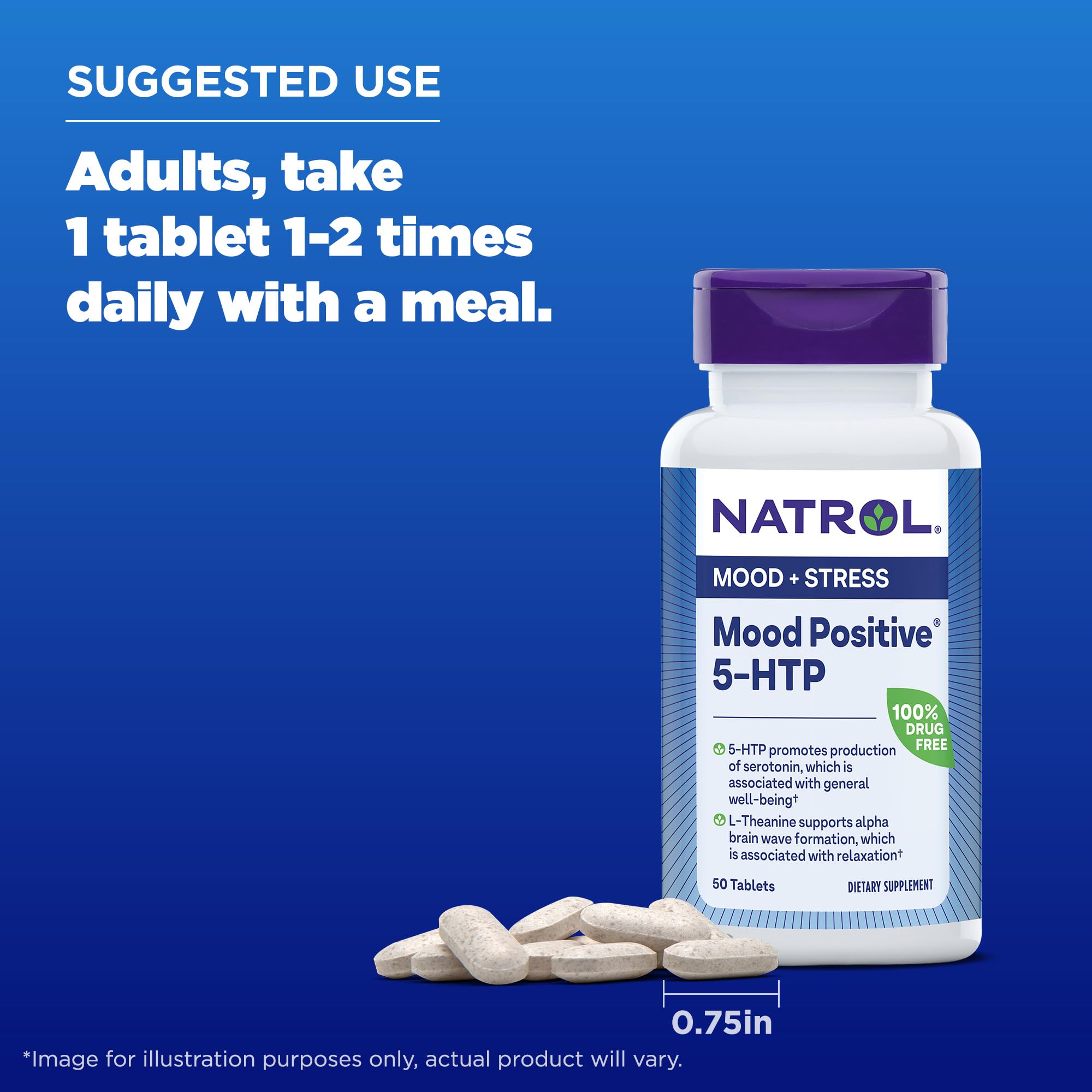 Foto 6 | Suplemento Natrol Mood Positive 5-htp 50 Mg 50 Comprimidos - Venta Internacional.
