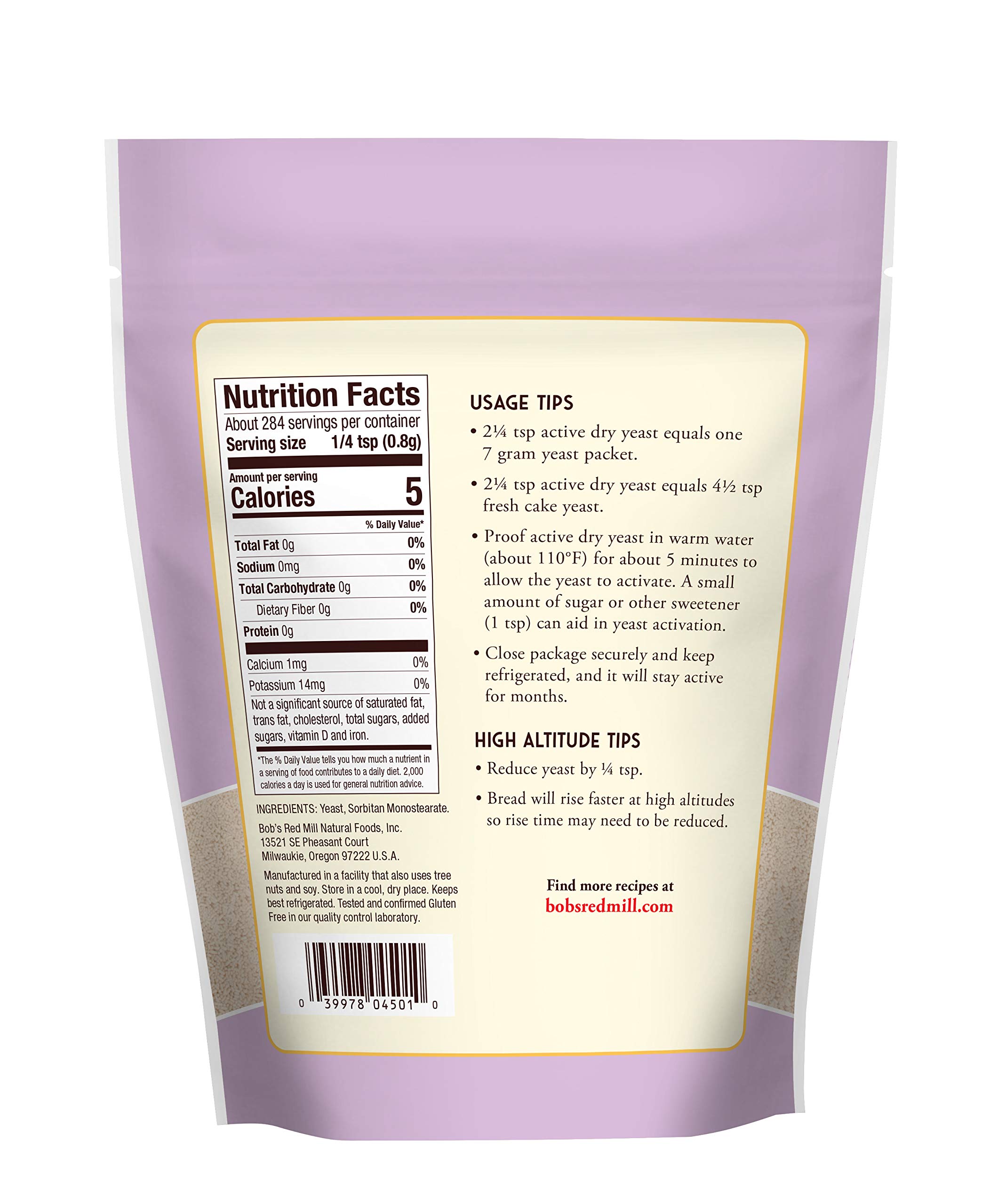 Foto 3 pulgar | Yeast Bob's Red Mill Active Dry, Sin Gluten, 240 Ml - Venta Internacional.