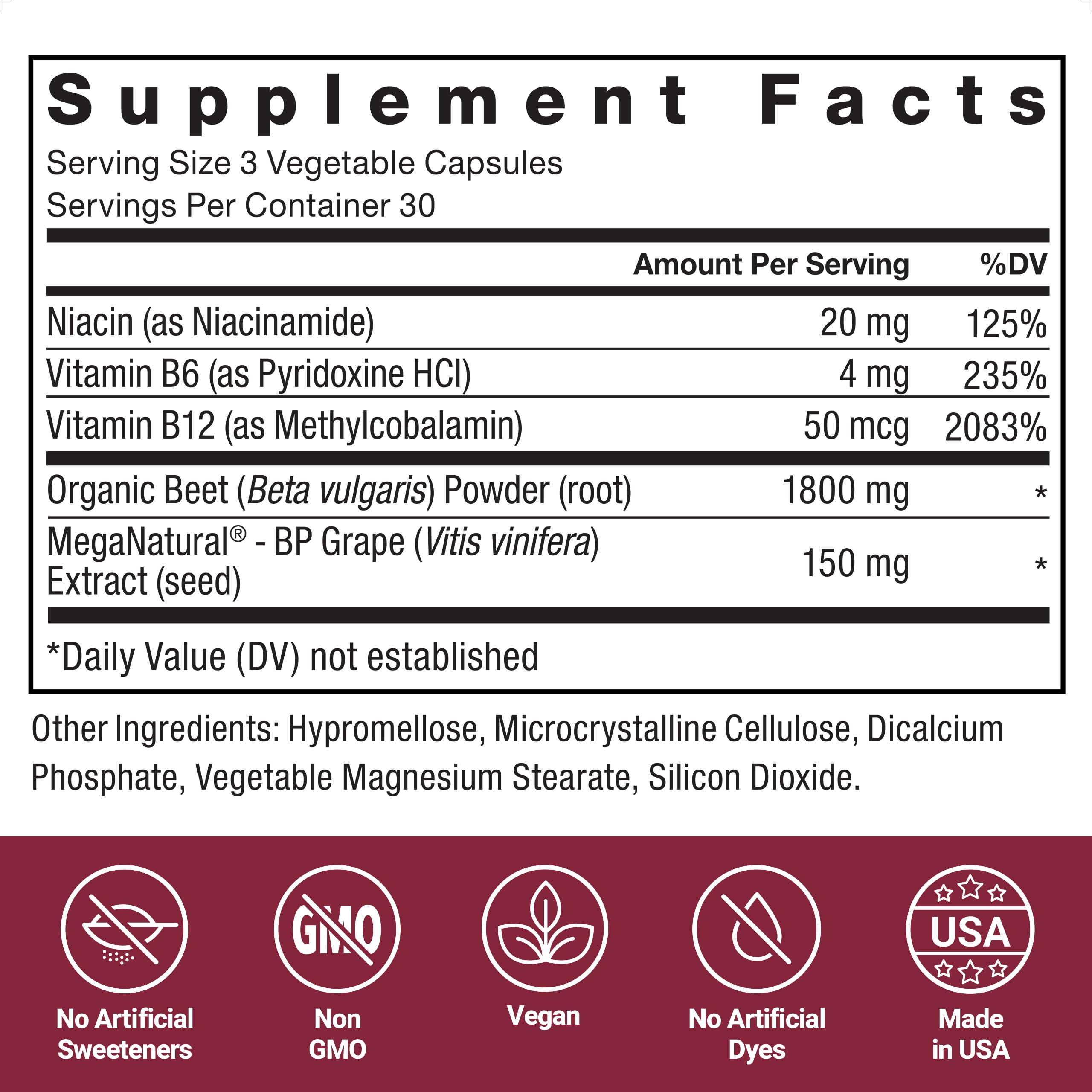 Foto 4 | Suplemento Force Factor Total Beets Blood Pressure 90 Cápsulas - Venta Internacional.