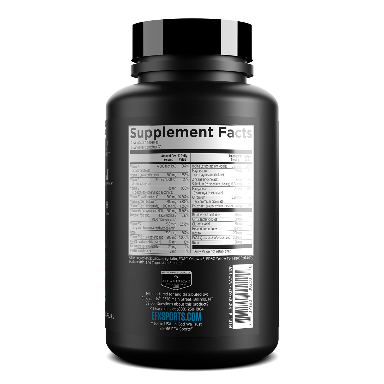 Foto 5 pulgar | Multivitamínico Efx Sports Vita Drive 120 Cápsulas Para Atletas - Venta Internacional.