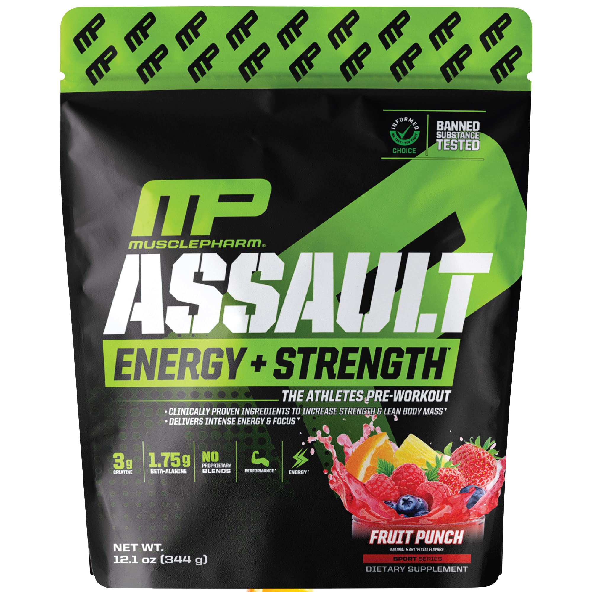 Foto 2 pulgar | Polvo Para Antes Del Entrenamiento Muscle Pharm Assault, 30 Porciones - Venta Internacional.