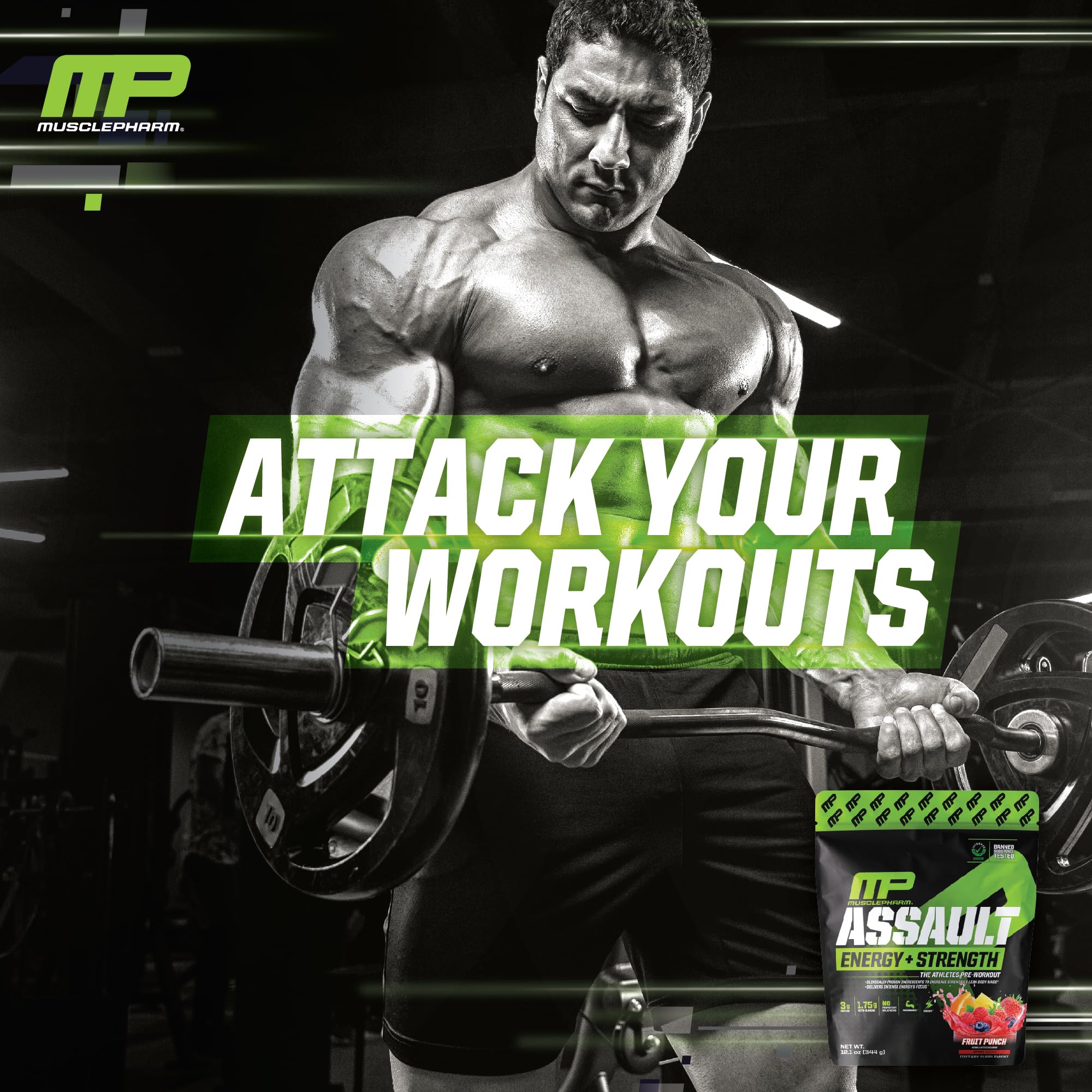 Foto 7 pulgar | Polvo Para Antes Del Entrenamiento Muscle Pharm Assault, 30 Porciones - Venta Internacional.