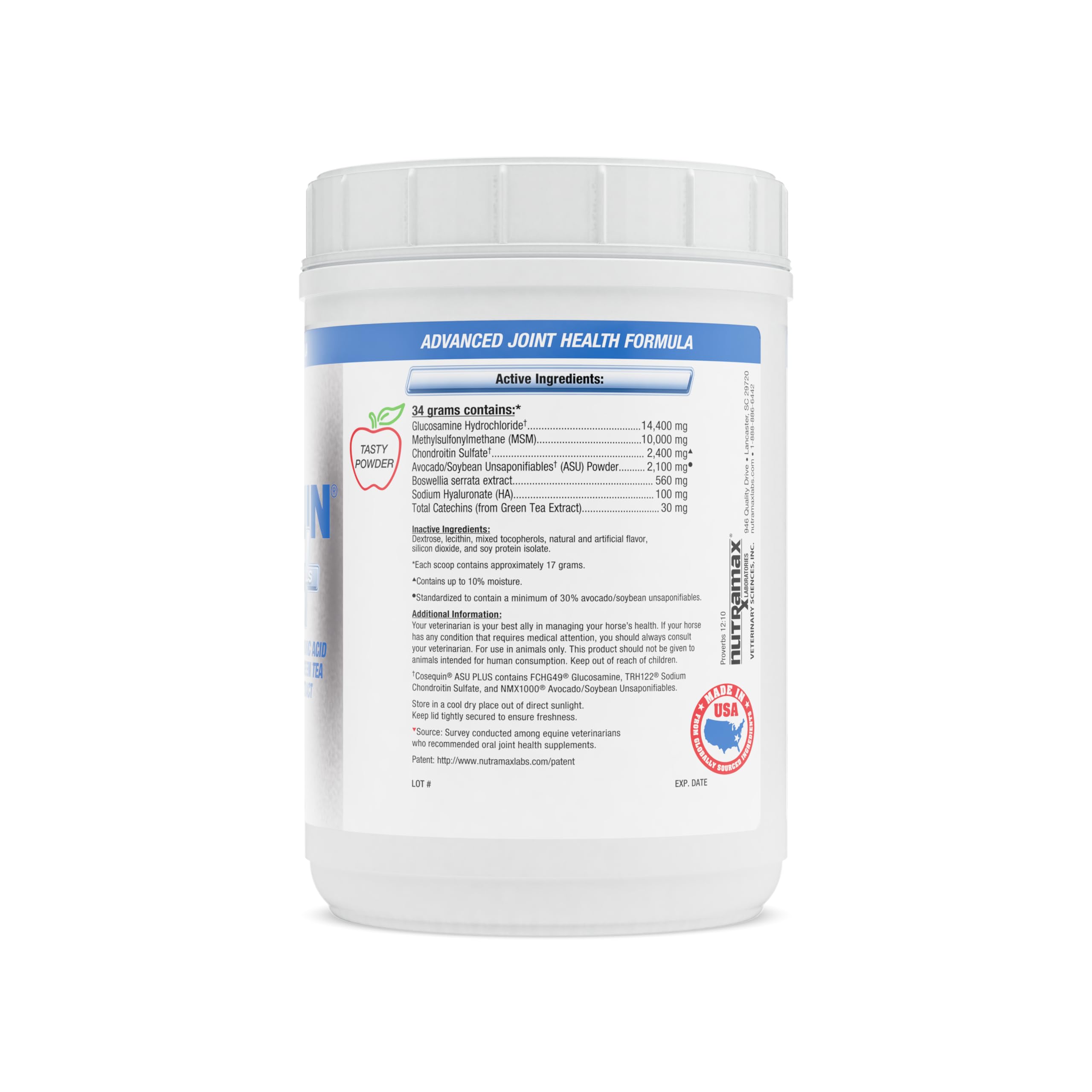 Foto 3 pulgar | Suplemento Para La Salud De Las Articulaciones Nutramax Cosequin Asu Para Caballos, 1050 G - Venta Internacional.