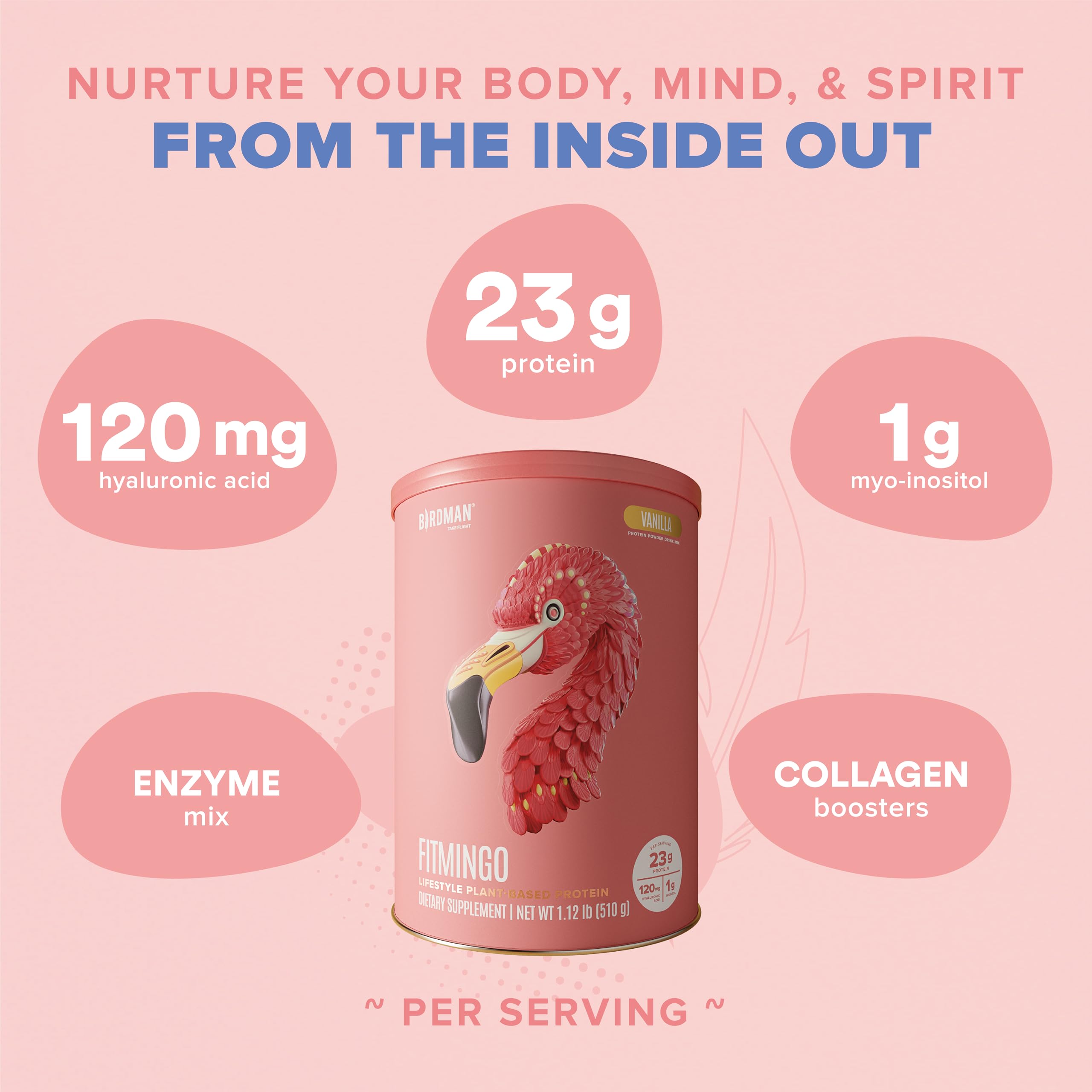 Foto 5 pulgar | Proteína En Polvo Birdman Fitmingo Vegan Con Inositol Y Colágeno - Venta Internacional.