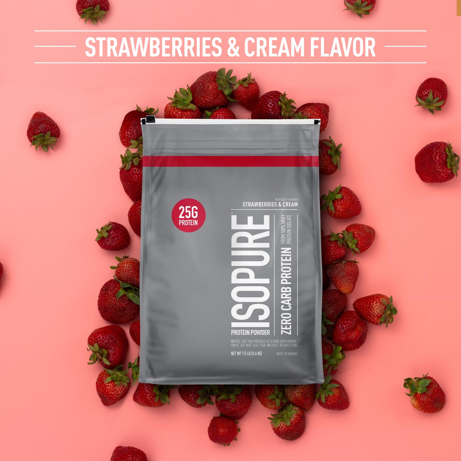 Foto 3 pulgar | Proteína En Polvo Isopure Zero Carb Whey Isolate, 3,4 Kg, Fresas - Venta Internacional.
