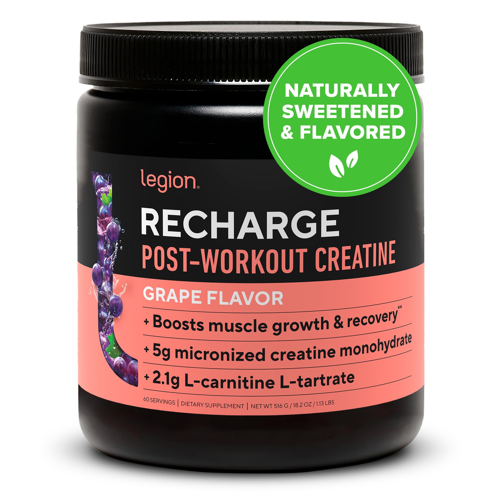 Foto 1 | Suplemento Para Después Del Entrenamiento Legion Recharge Grape, 60 Porciones - Venta Internacional.