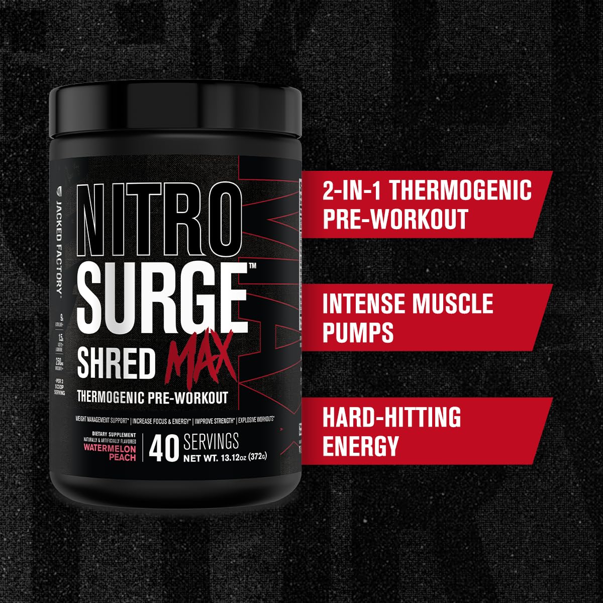 Foto 3 pulgar | Preworkout Jacked Factory Nitrosurge Shred, Máximo 40 Porciones - Venta Internacional.