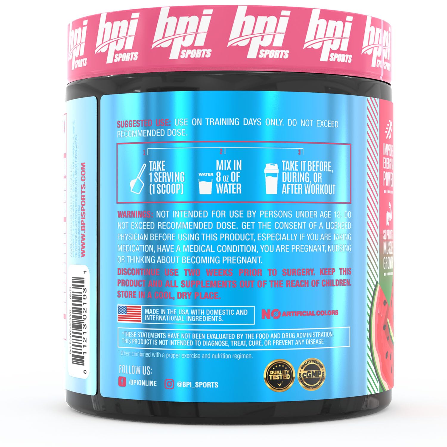 Foto 7 pulgar | Suplemento Bpi Sports Best Creatina Sandía 50 Porciones - Venta Internacional.