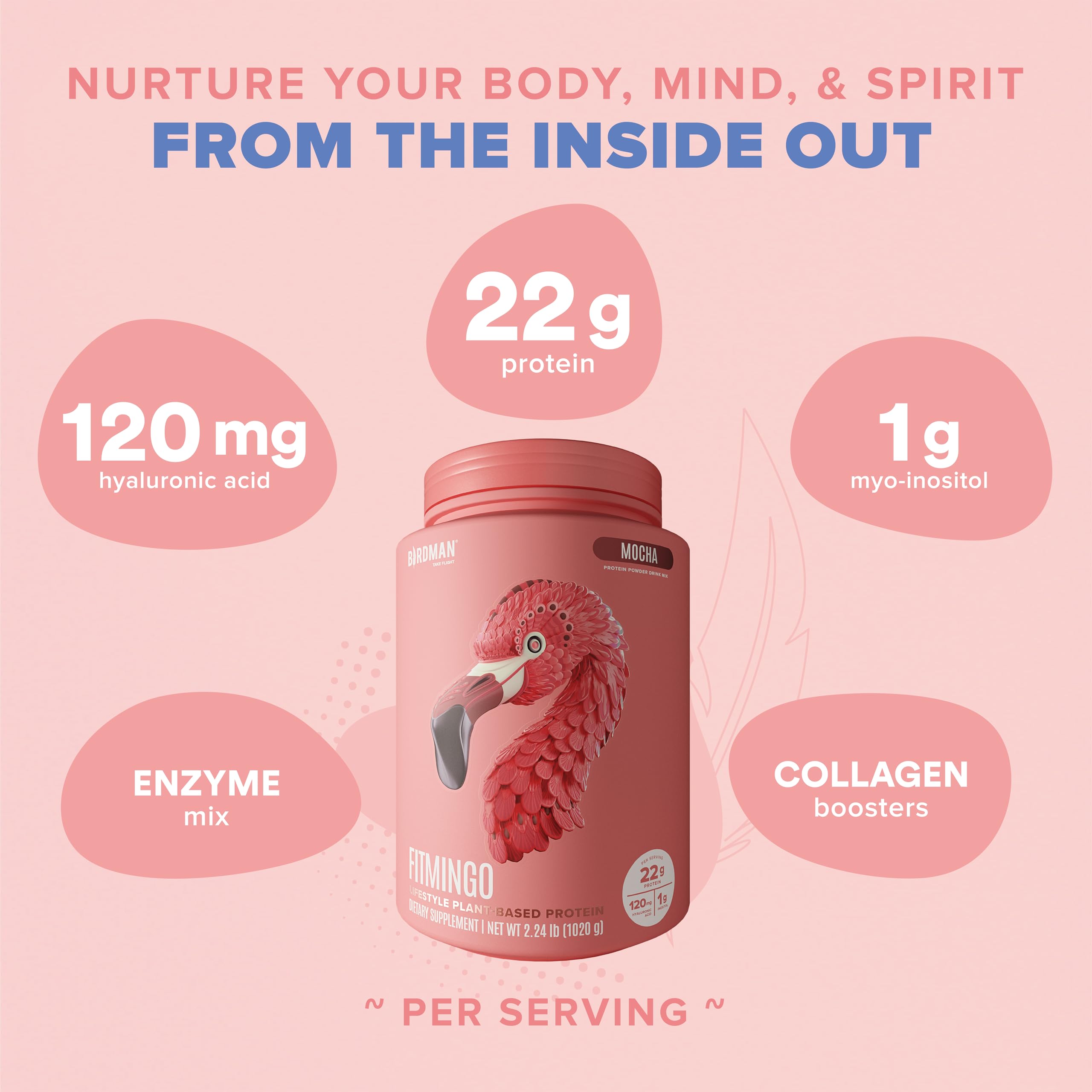 Foto 5 pulgar | Proteína En Polvo Birdman Fitmingo Vegan Con Inositol Y Colágeno - Venta Internacional.
