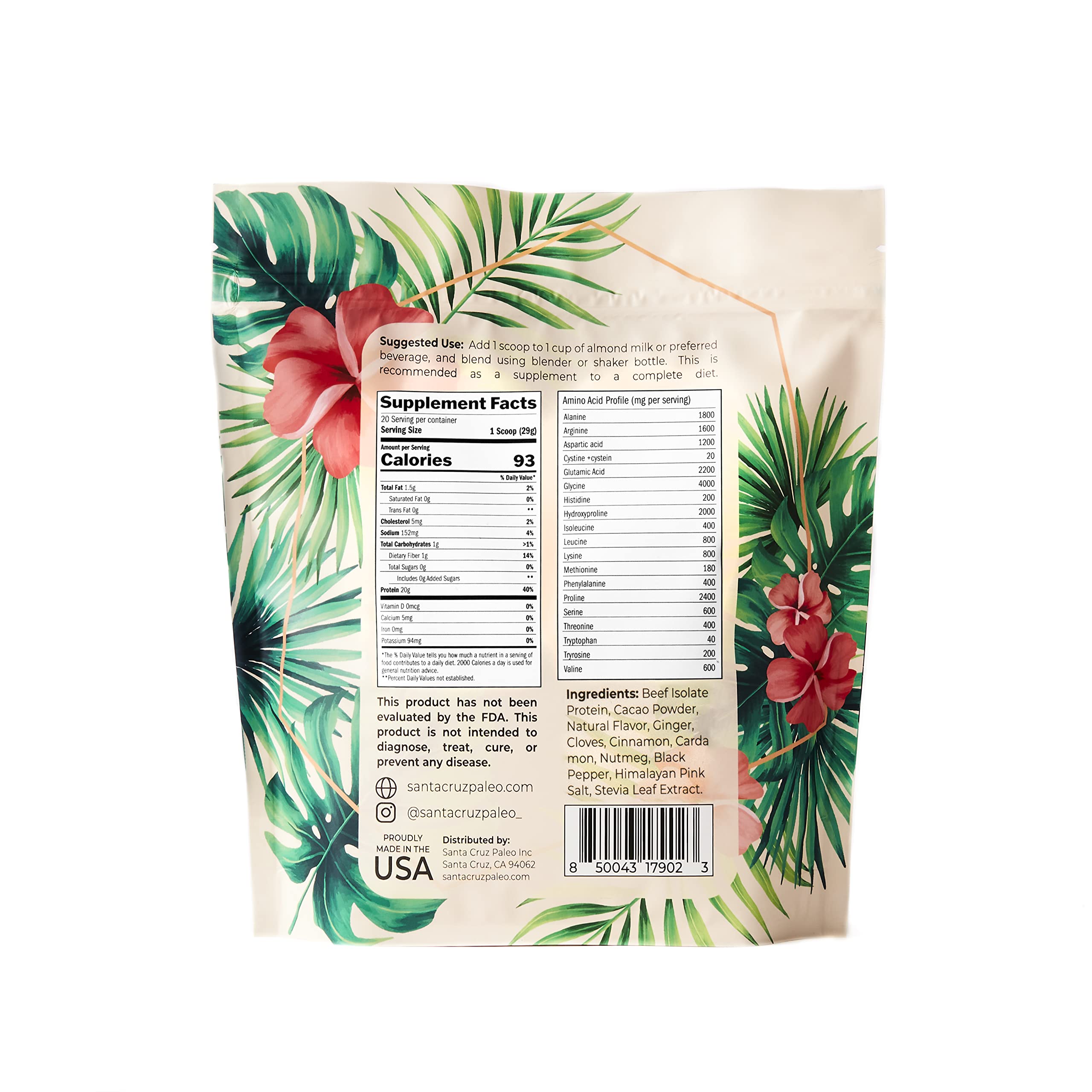 Foto 3 pulgar | Proteína En Polvo Santa Cruz Paleo Beef Isolate Horchata 525g - Venta Internacional.