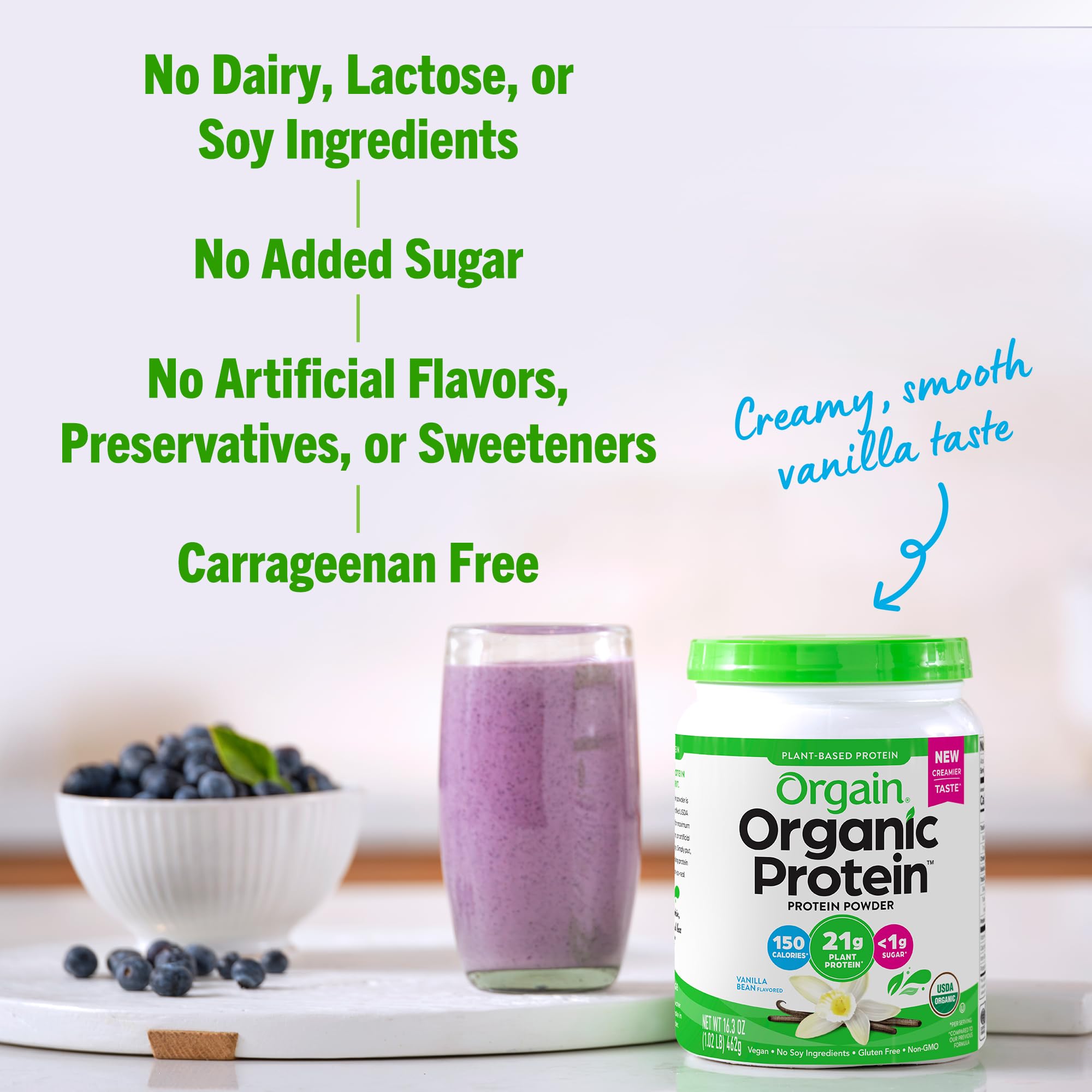 Foto 5 | Proteína En Polvo Orgain Orgain Organic Vegan Vainilla 460g - Venta Internacional.