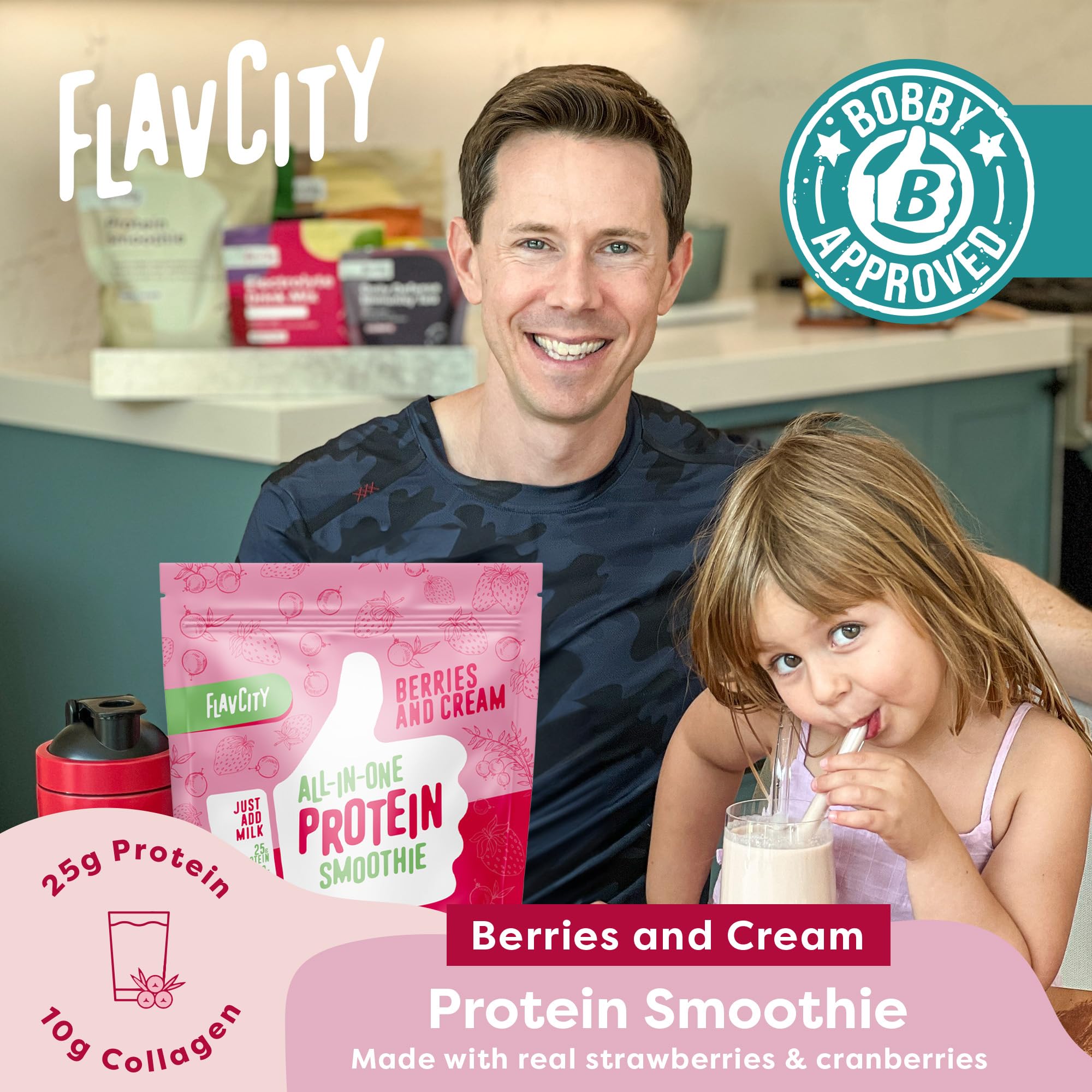 Foto 4 pulgar | Batido De Proteína En Polvo Flavcity Berries & Cream 1,15 L 25 G - Venta Internacional.