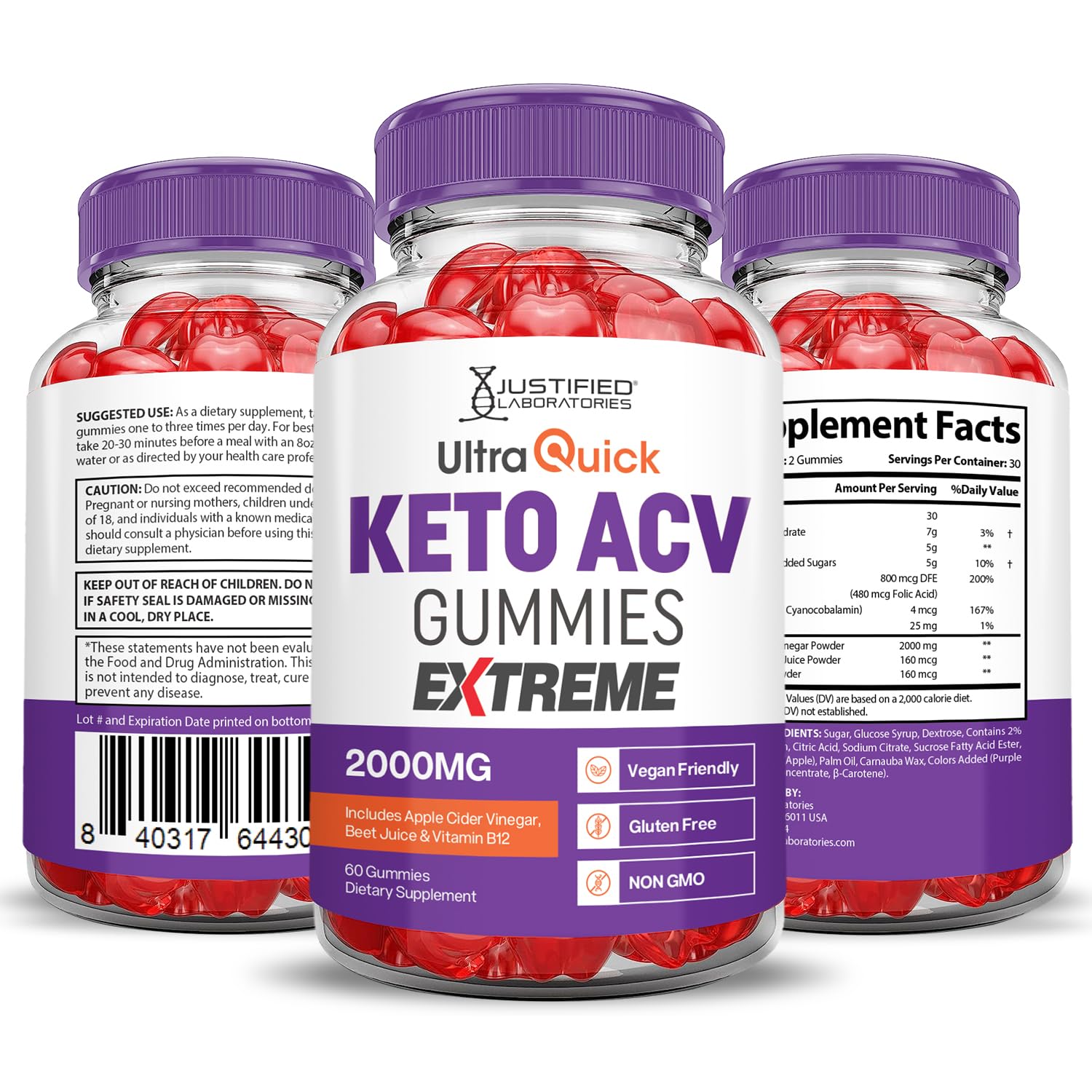 Foto 7 | Gomitas Ultra Quick Keto Acv Extreme 2000 Mg Veganas (paquete De 5) - Venta Internacional.