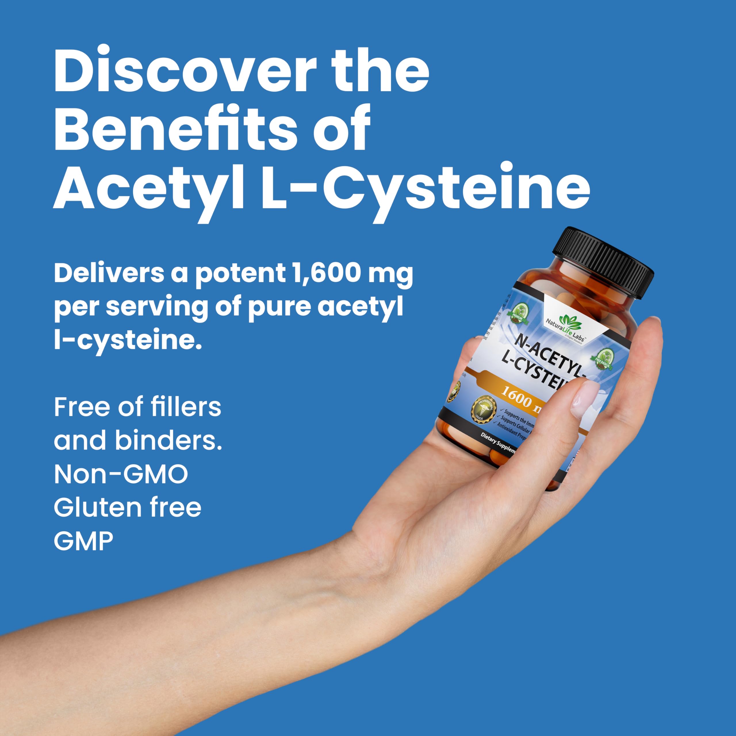 Foto 5 pulgar | Suplemento Naturalife Labs A Higher Standard Nac 1600 Mg 100 Cápsulas - Venta Internacional.