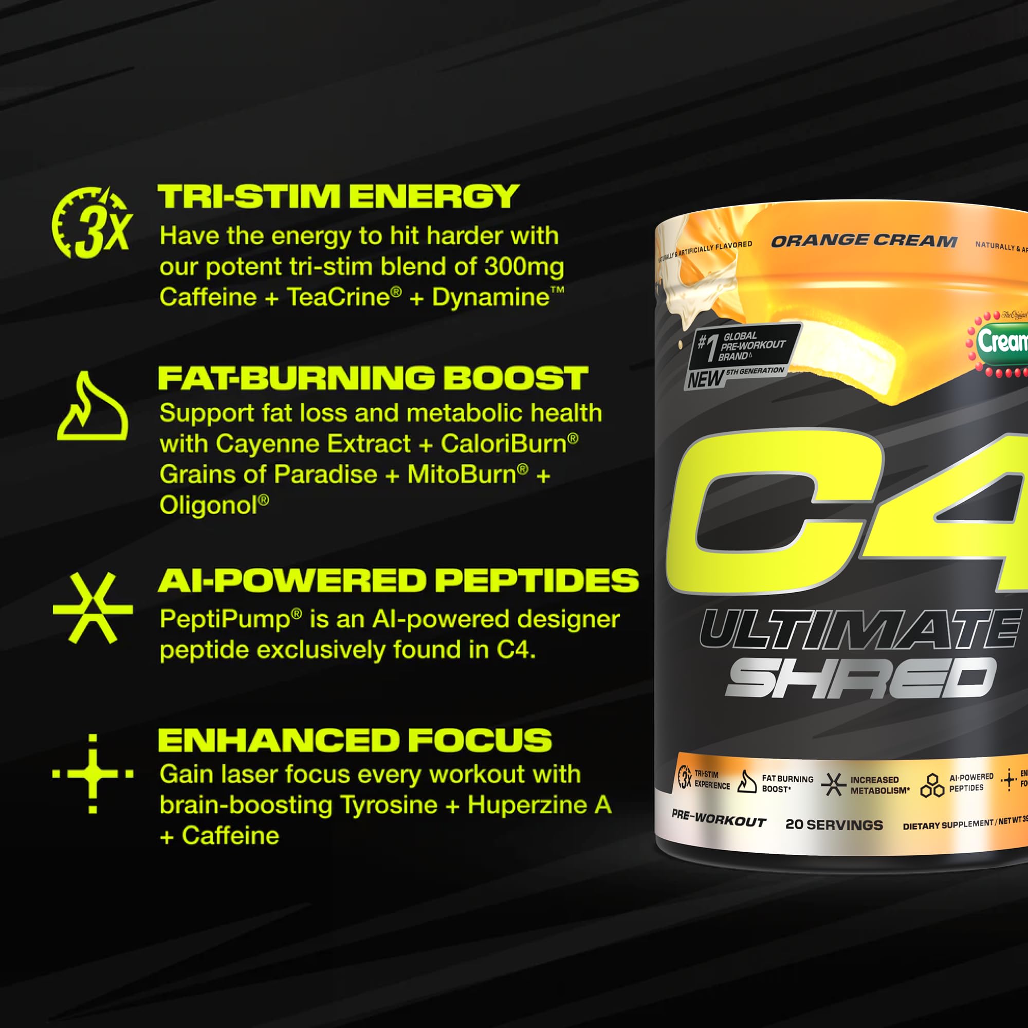 Foto 3 pulgar | Polvo Para Antes Del Entrenamiento Cellucor C4 Ultimate Shred Orange, 20 Porciones - Venta Internacional.