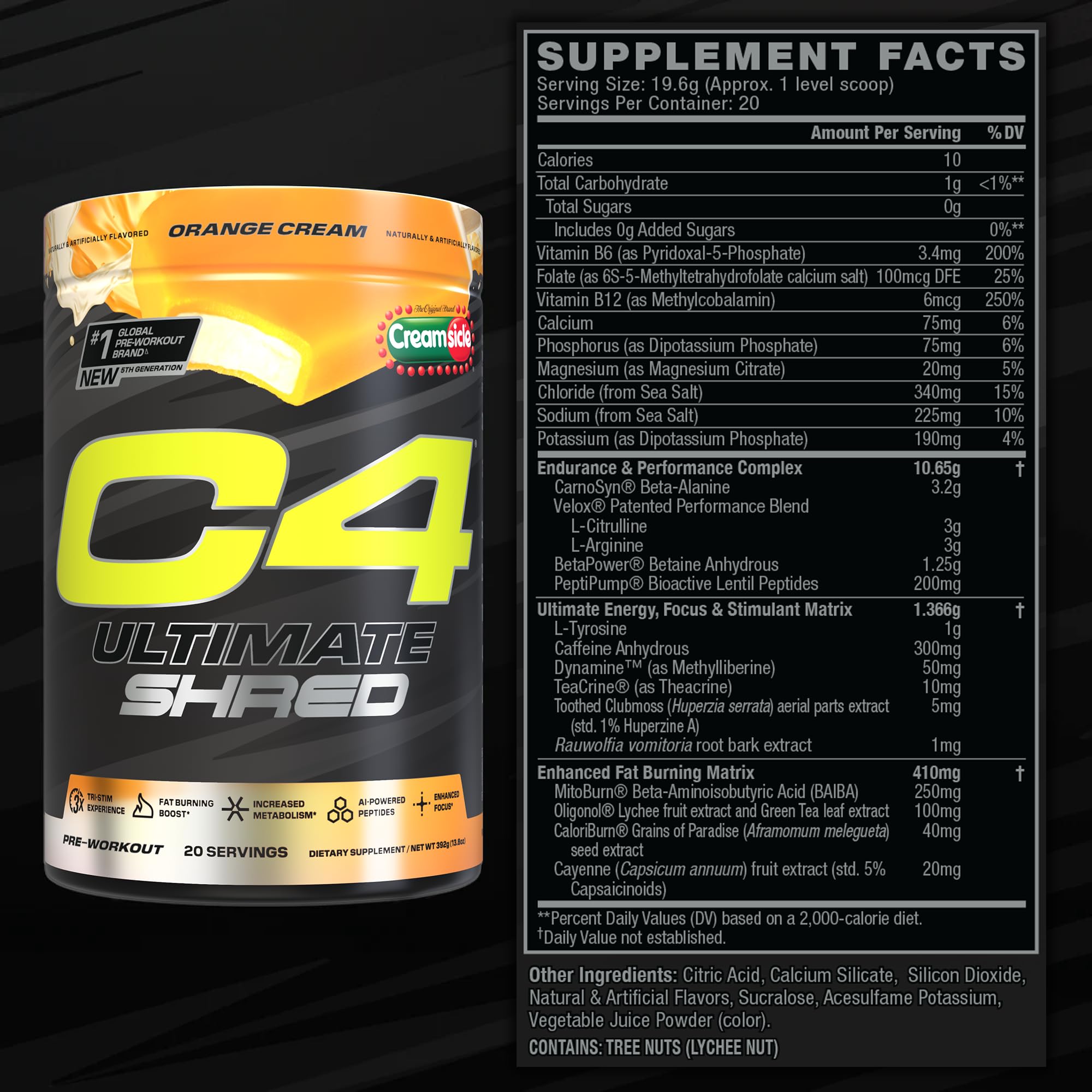 Foto 3 | Polvo Para Antes Del Entrenamiento Cellucor C4 Ultimate Shred Orange, 20 Porciones - Venta Internacional.
