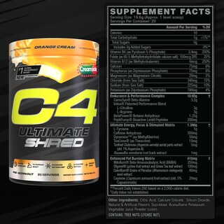 Foto 3 | Polvo Para Antes Del Entrenamiento Cellucor C4 Ultimate Shred Orange, 20 Porciones - Venta Internacional.