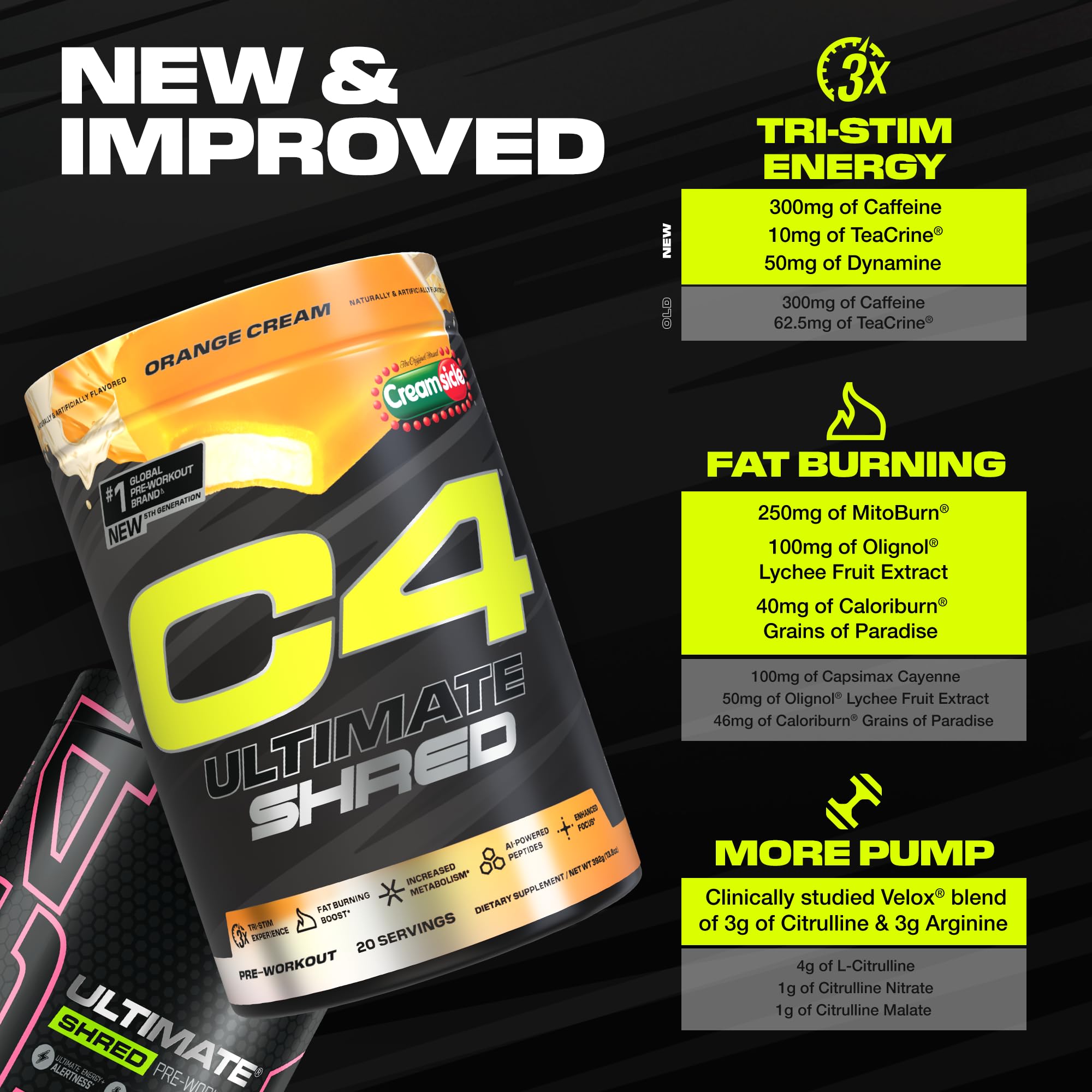 Foto 4 | Polvo Para Antes Del Entrenamiento Cellucor C4 Ultimate Shred Orange, 20 Porciones - Venta Internacional.