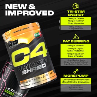 Foto 4 | Polvo Para Antes Del Entrenamiento Cellucor C4 Ultimate Shred Orange, 20 Porciones - Venta Internacional.