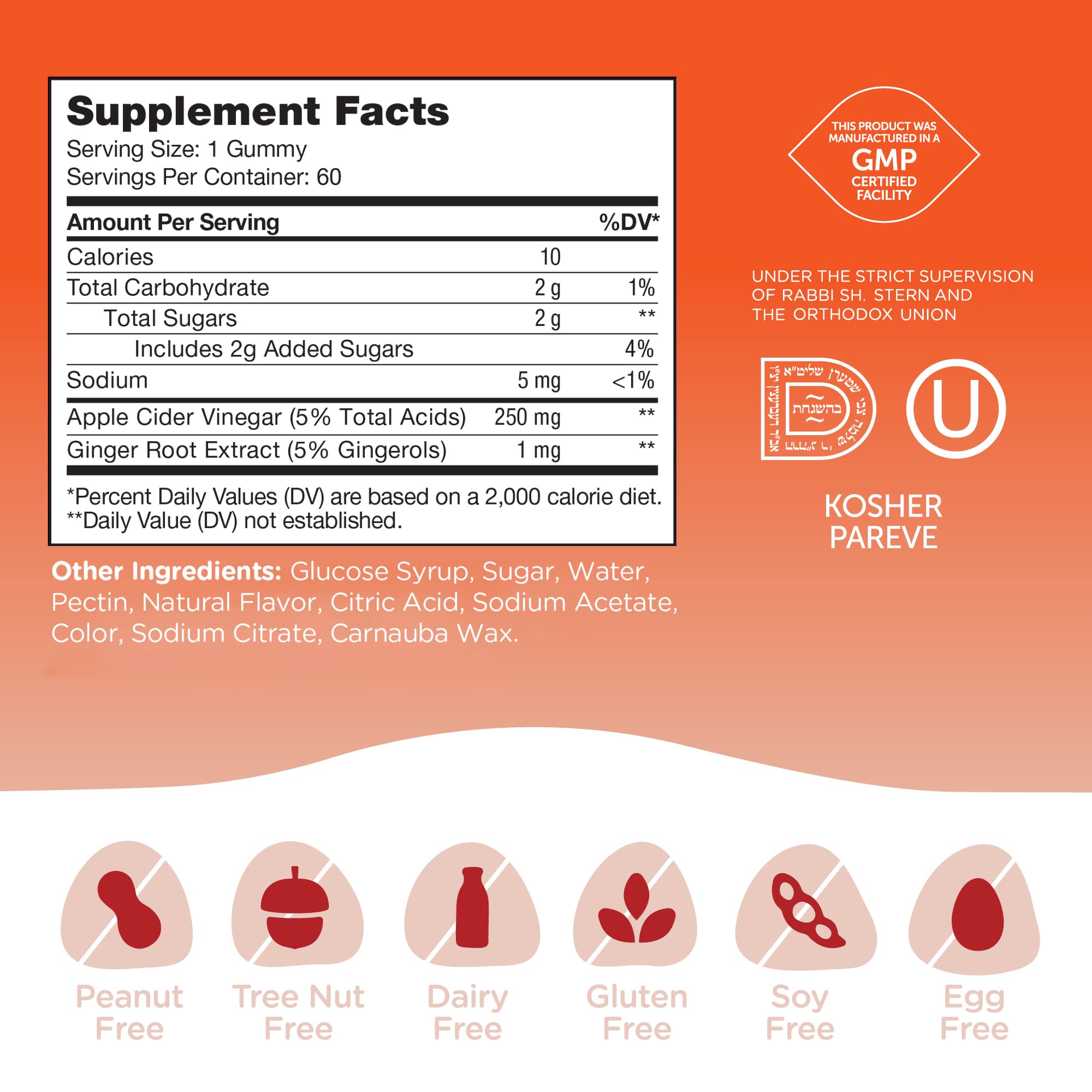 Foto 7 pulgar | Gomitas De Vinagre De Sidra De Manzana Supplement Zahler, 60 Ml, Para Adultos - Venta Internacional.