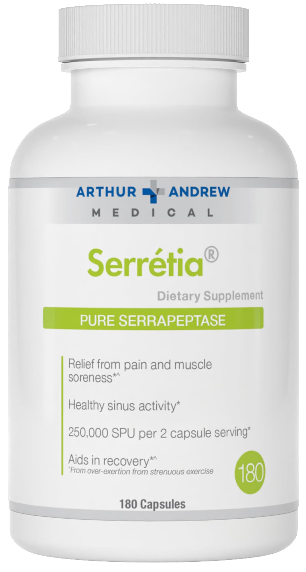 Foto 2 pulgar | Suplemento Serretia Serrapeptase De Arthur Andrew Medical 180 Cápsulas - Venta Internacional.
