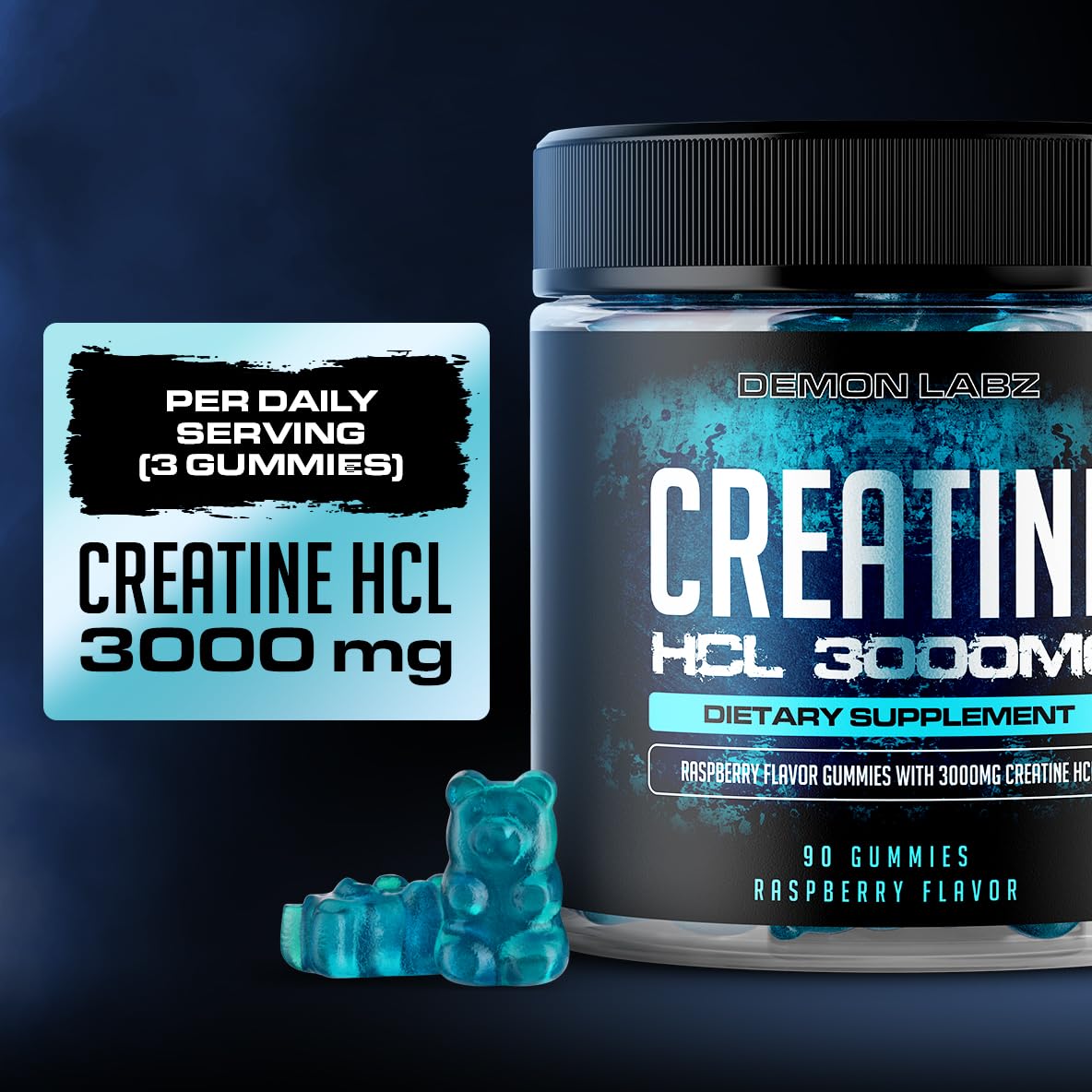 Foto 2 | Gominolas De Creatina Demon Labz 3000 Mg Frambuesa Vegana 90 - Venta Internacional.