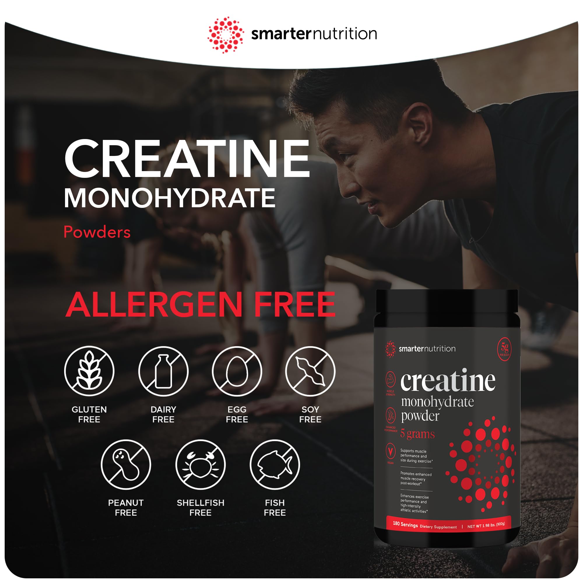 Foto 4 | Suplemento De Monohidrato De Creatina De Smarter Nutrition 5 G Durante 180 Días - Venta Internacional.