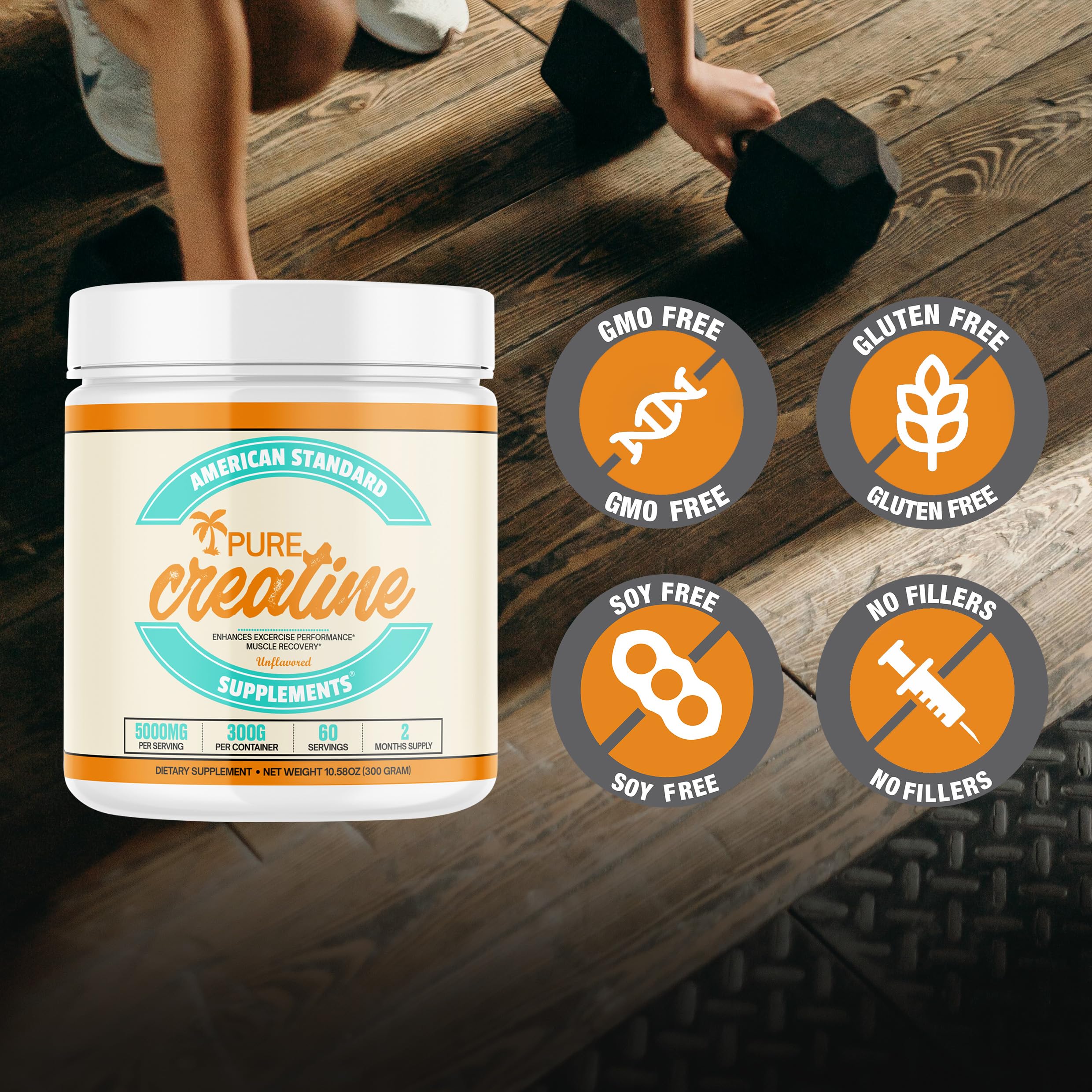 Foto 5 | Suplemento American Standard Supplements Monohidrato De Creatina, 300 G - Venta Internacional.