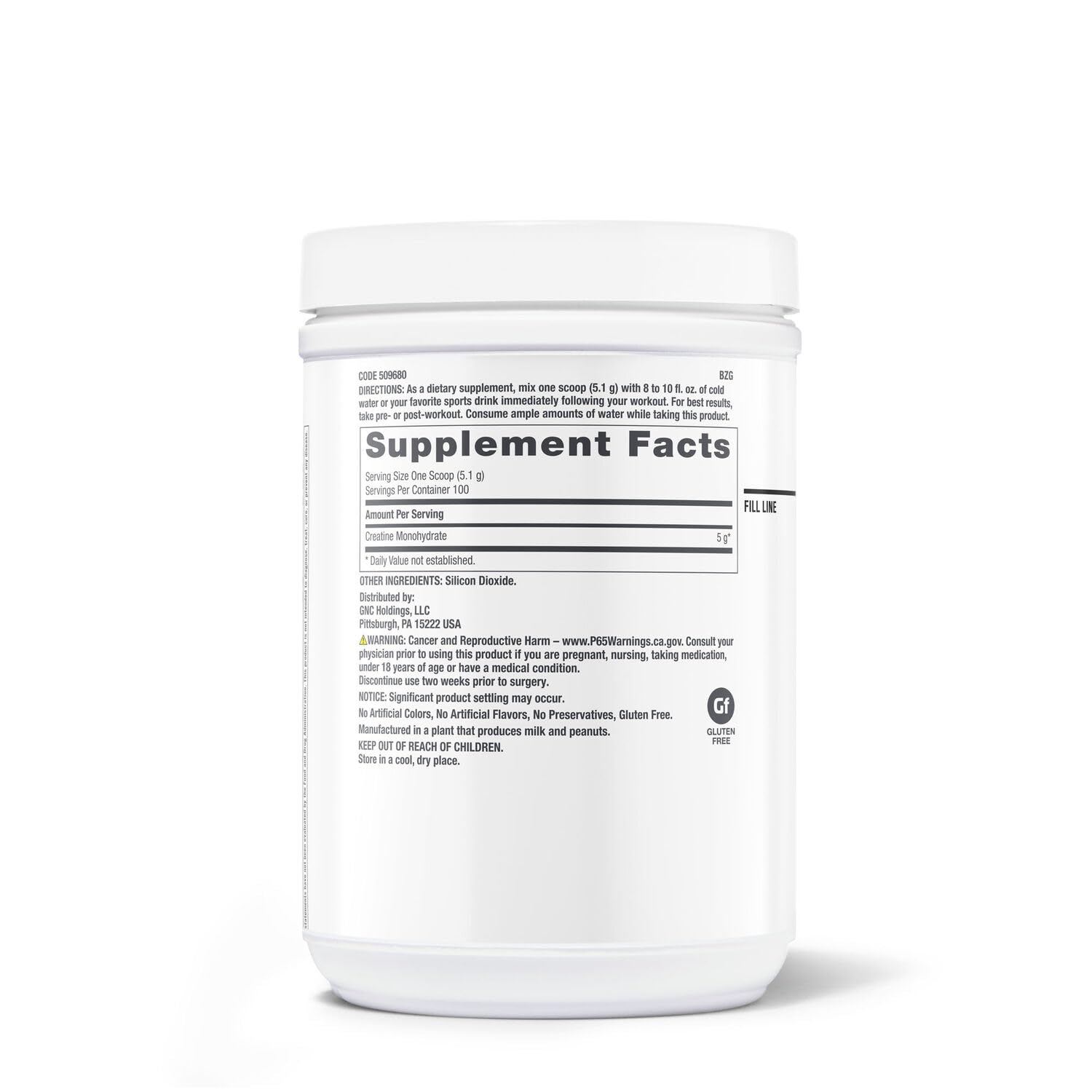 Foto 3 pulgar | Suplemento De Monohidrato De Creatina Gnc Pro Performance 100 Porciones - Venta Internacional.
