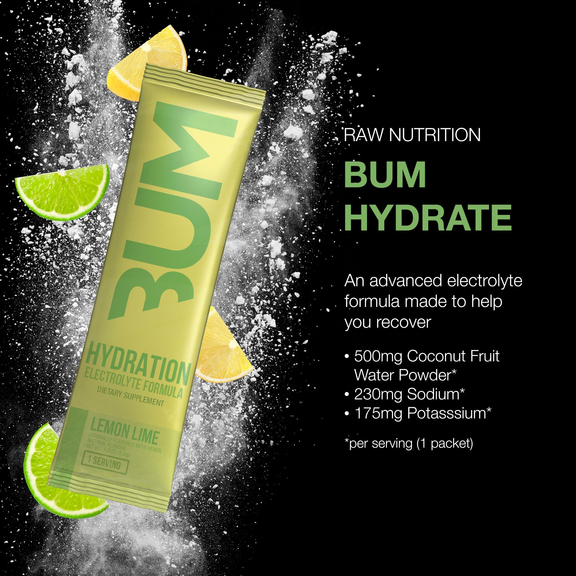 Foto 3 pulgar | Mezcla De Bebidas Hidratantes En Polvo Con Electrolitos Raw Bum Hydrate - Venta Internacional.