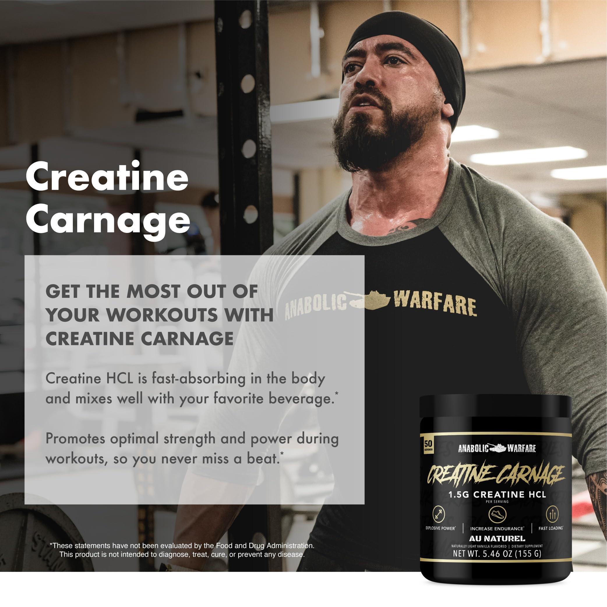 Foto 8 pulgar | Suplemento Anabolic Warfare Creatine Carnage Hcl - Venta Internacional.