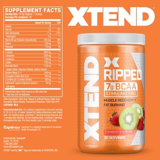 Foto 2 | Suplemento Xtend Ripped Bcaa En Polvo, Fresa Y Kiwi, 210 G - Venta Internacional.