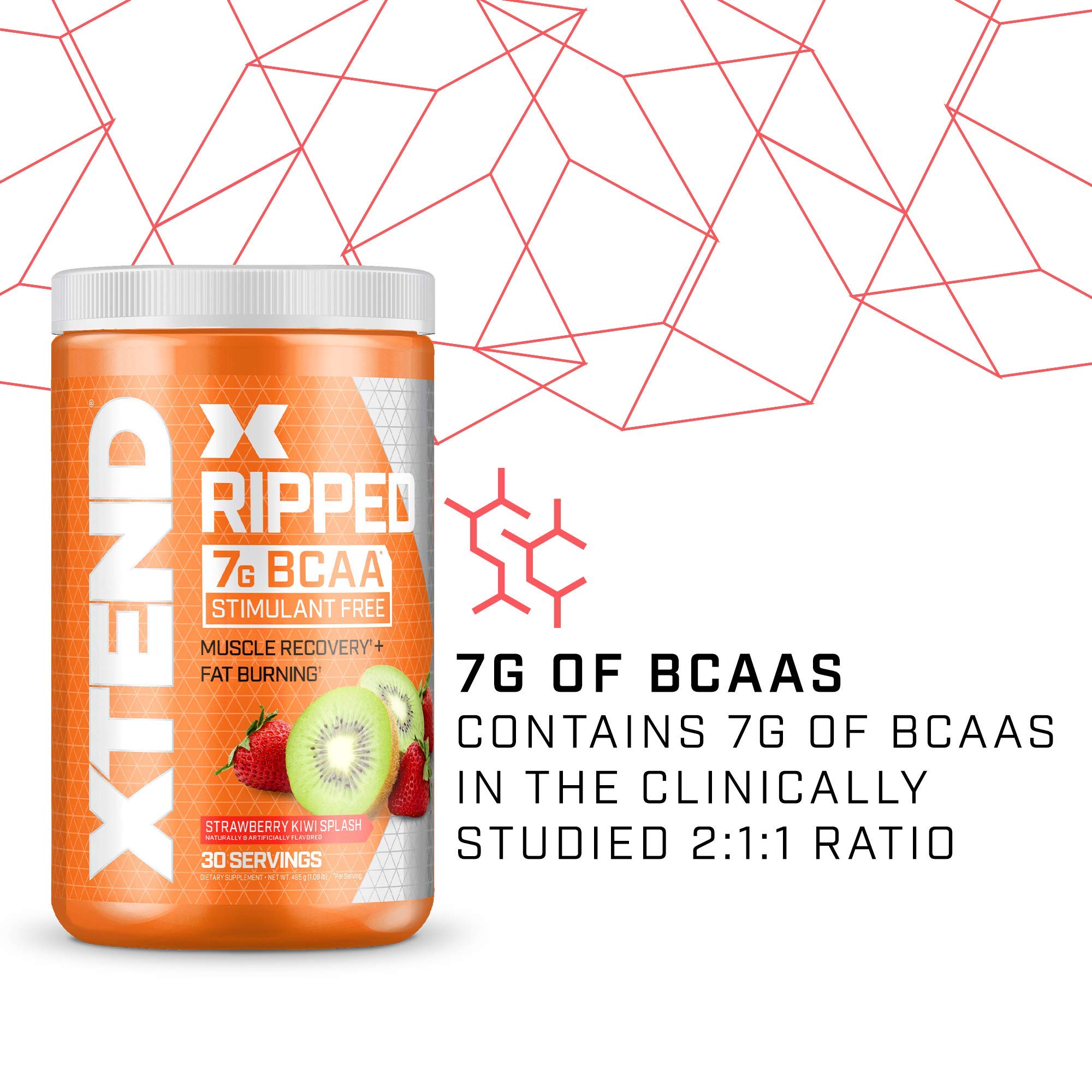 Foto 4 pulgar | Suplemento Xtend Ripped Bcaa En Polvo, Fresa Y Kiwi, 210 G - Venta Internacional.