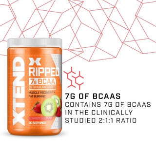 Foto 3 | Suplemento Xtend Ripped Bcaa En Polvo, Fresa Y Kiwi, 210 G - Venta Internacional.
