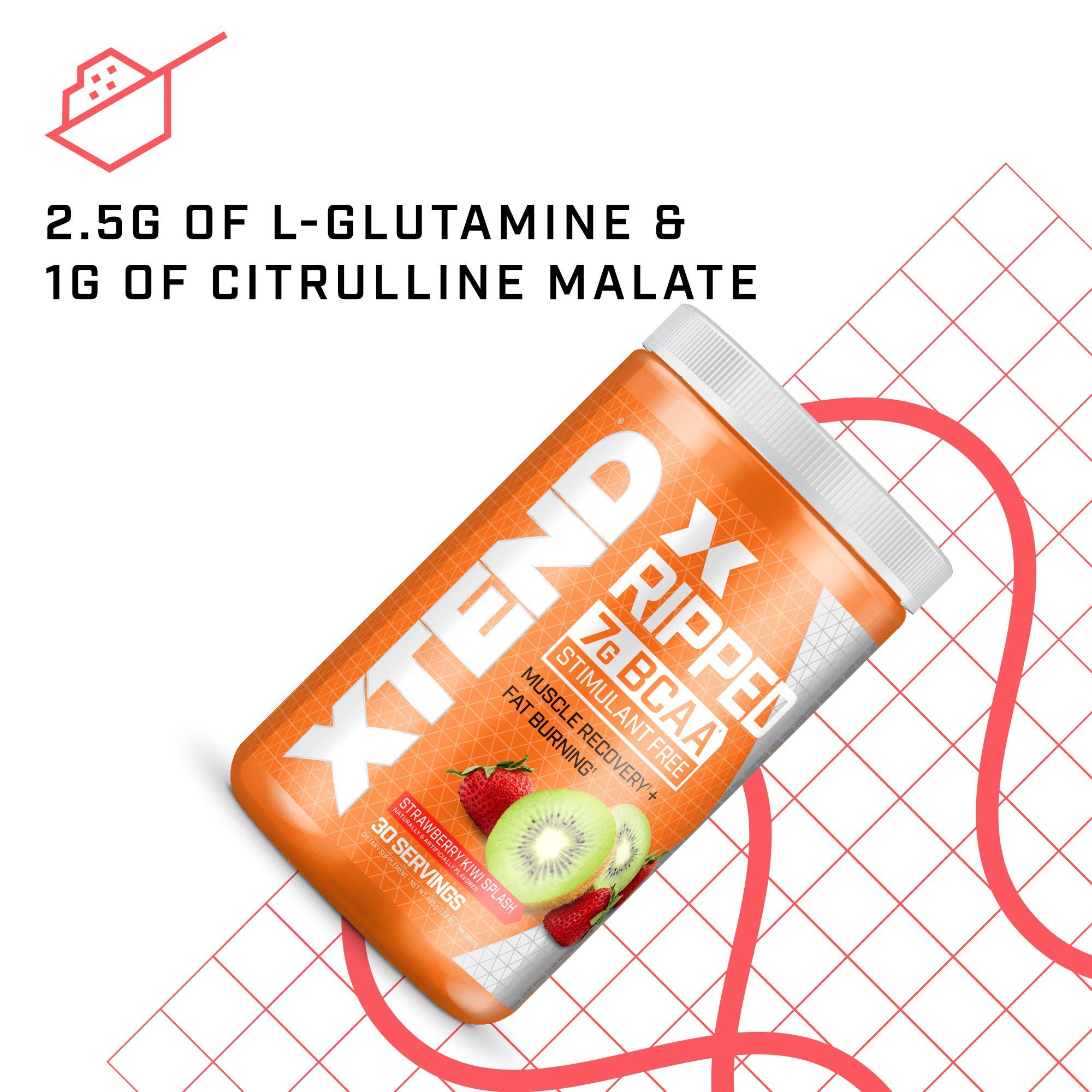 Foto 6 pulgar | Suplemento Xtend Ripped Bcaa En Polvo, Fresa Y Kiwi, 210 G - Venta Internacional.