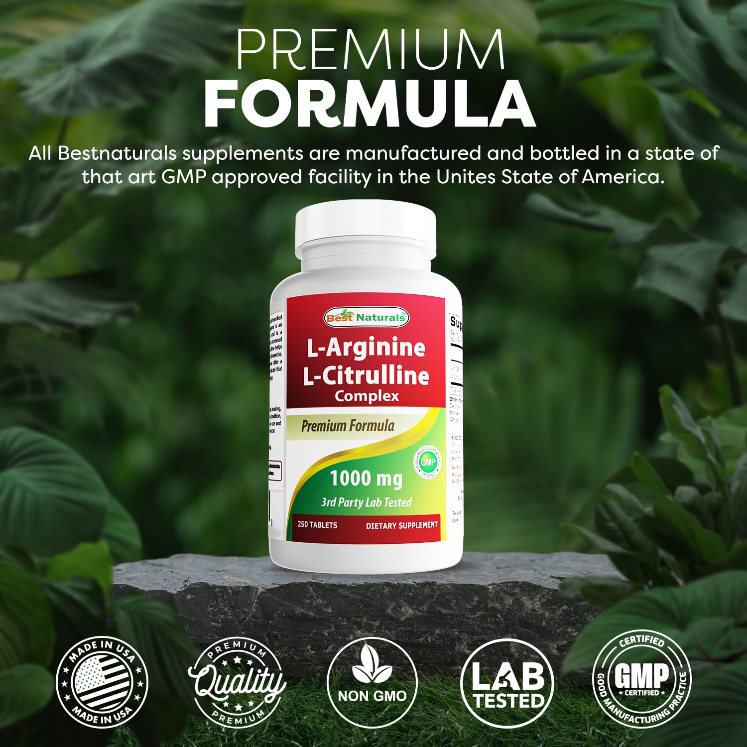 Foto 6 pulgar | Suplemento Best Naturals L-arginina L-citrulina 250 Comprimidos - Venta Internacional.