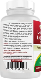 Foto 7 | Suplemento Best Naturals L-arginina L-citrulina 250 Comprimidos - Venta Internacional.
