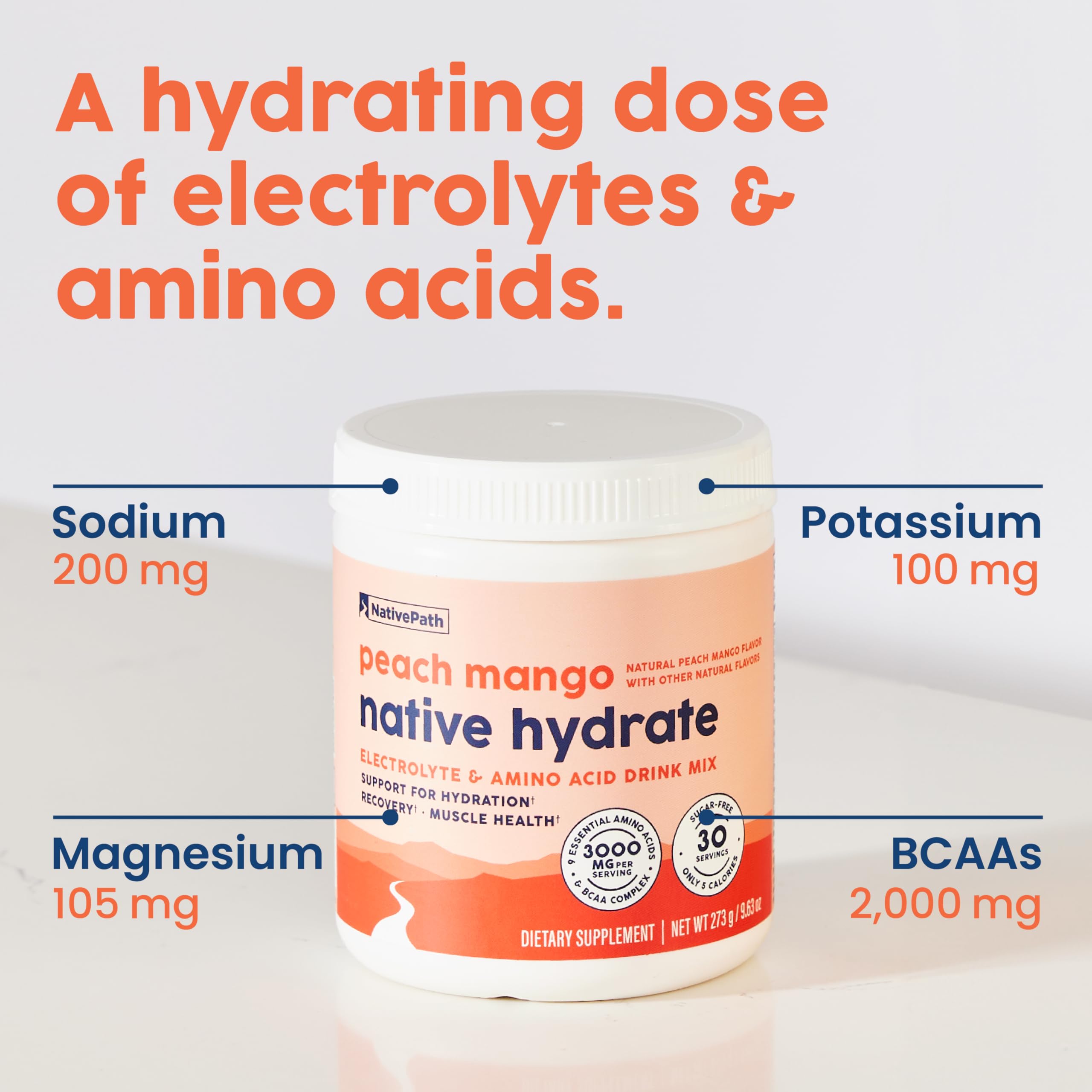 Foto 6 | Electrolitos En Polvo Nativepath Native Hydrate Peach Mango - Venta Internacional.