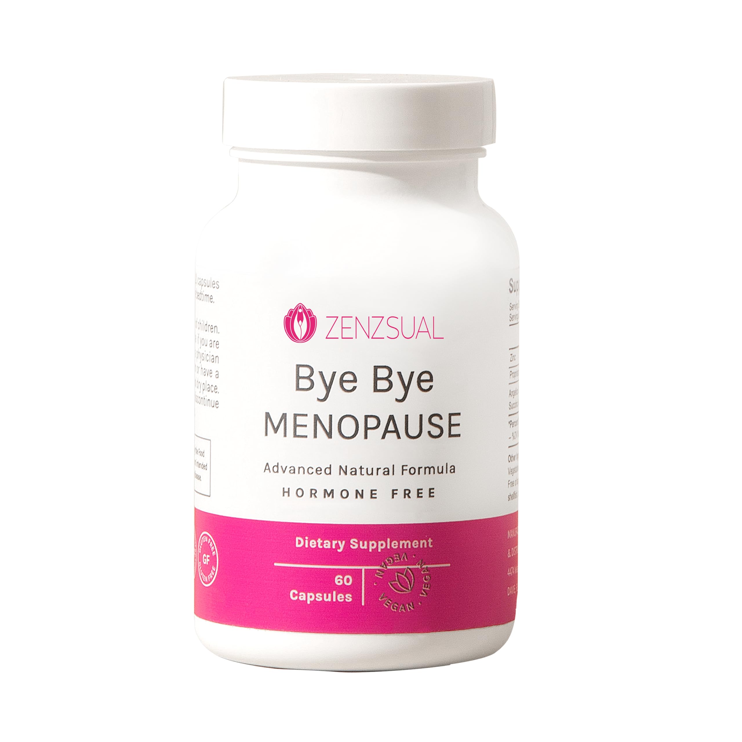 Foto 1 | Suplemento Zenzsual Bye Bye Menopause 60 Cápsulas Para Mujeres - Venta Internacional.