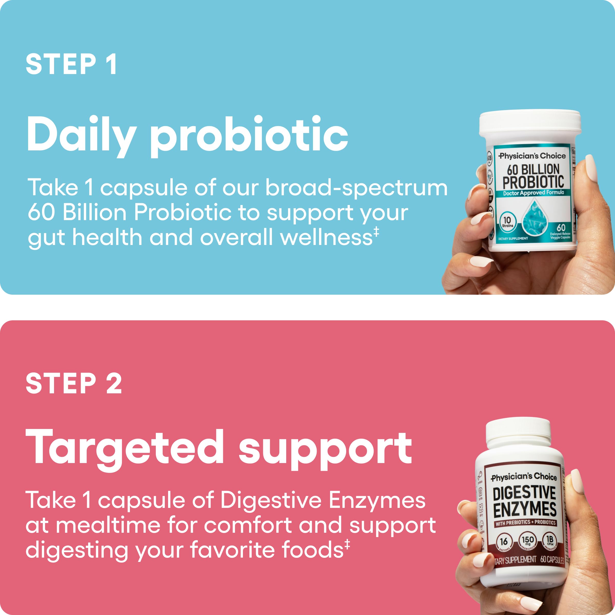Foto 3 | Paquete De Salud Digestiva Physician's Choice Probiotics 60b - Venta Internacional.