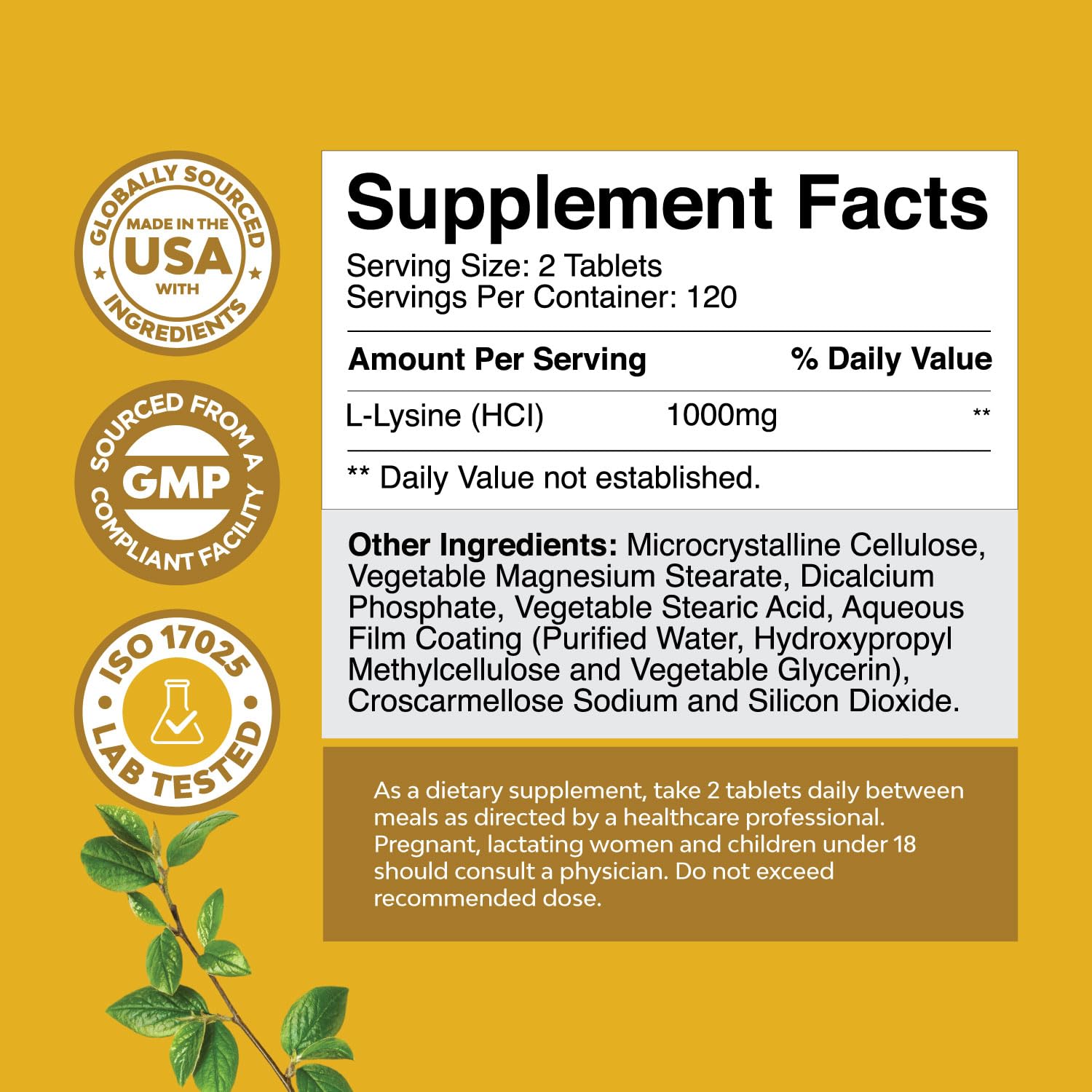 Foto 3 pulgar | Suplemento Natures Craft L Lisina 1000 Mg 240 Tabletas - Venta Internacional.