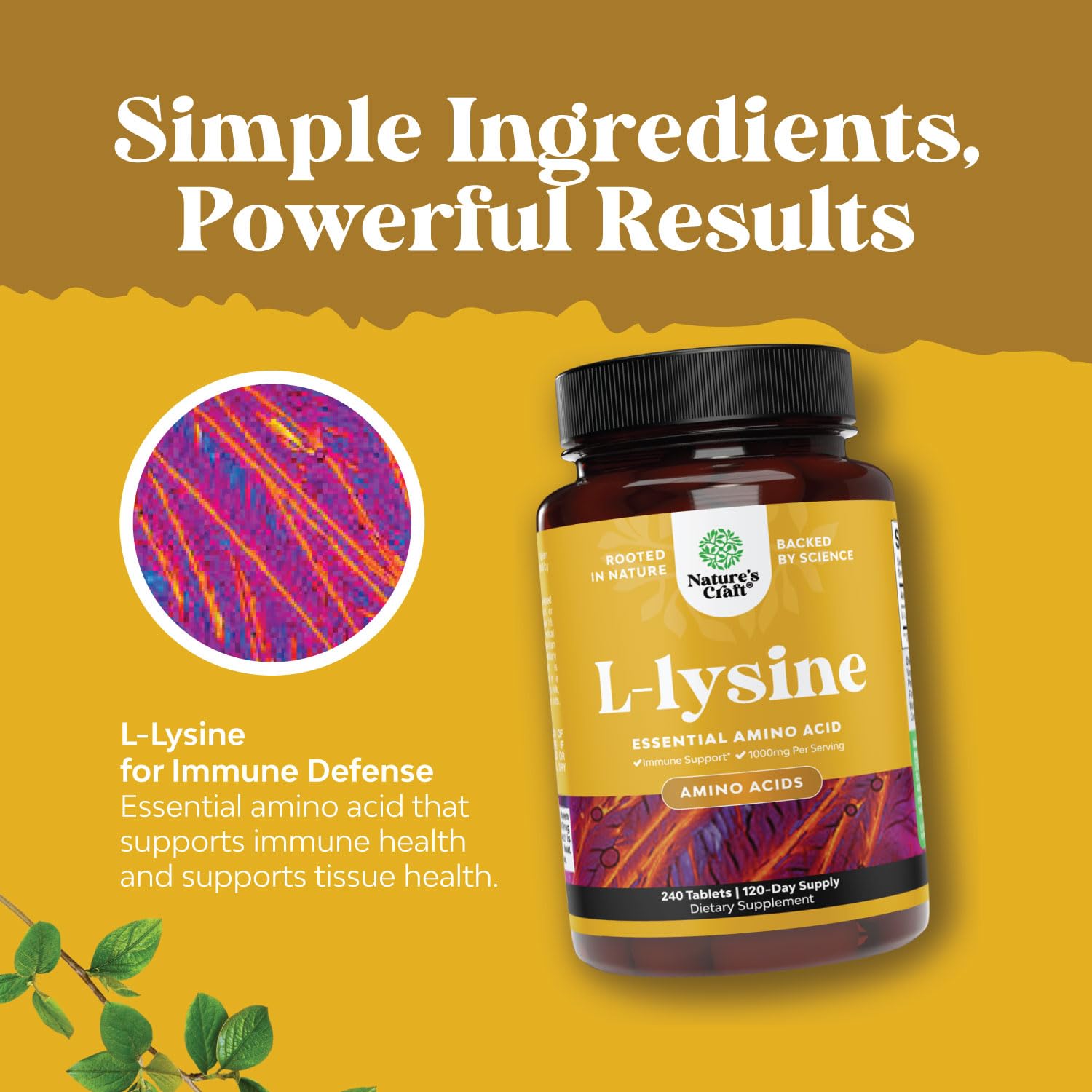 Foto 5 pulgar | Suplemento Natures Craft L Lisina 1000 Mg 240 Tabletas - Venta Internacional.