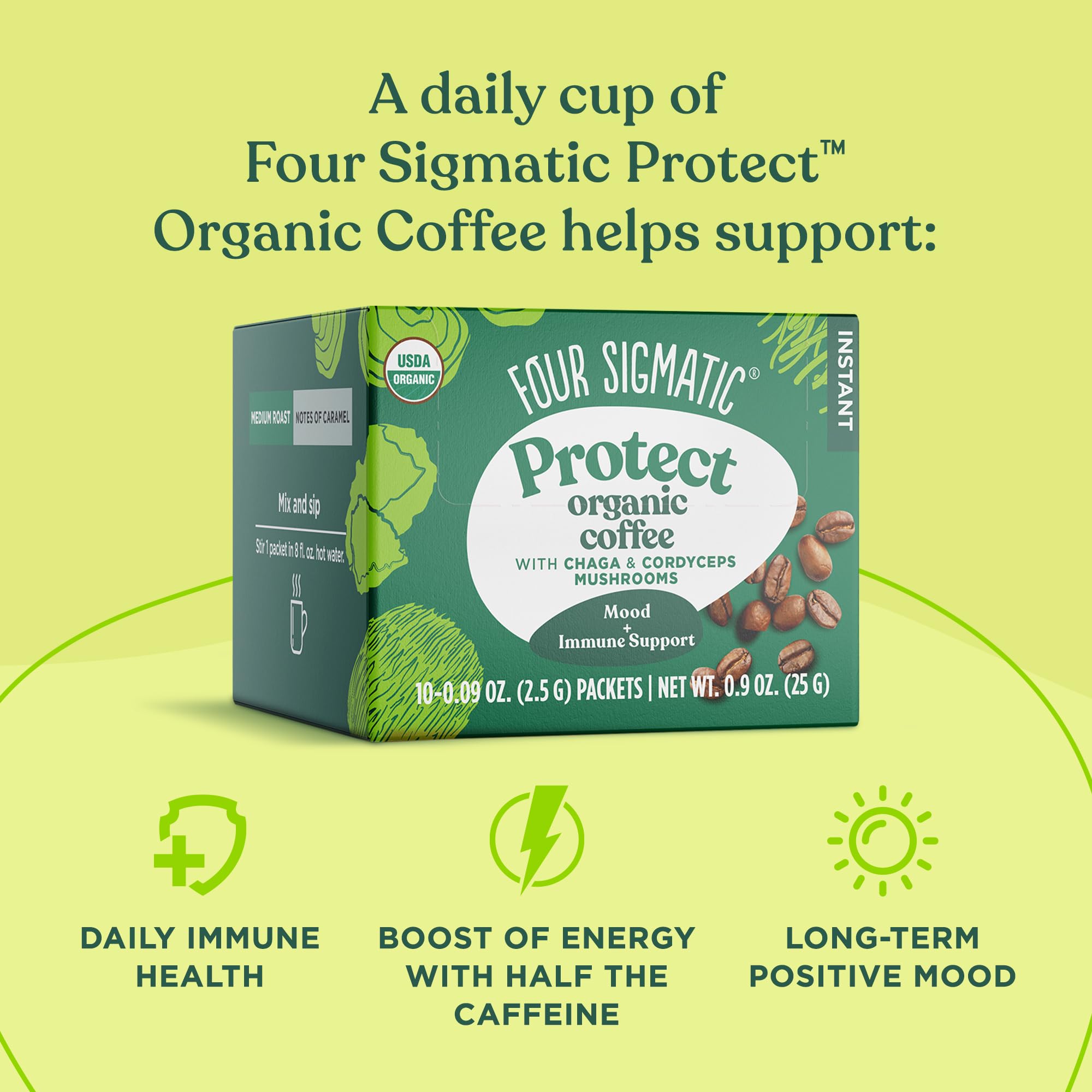 Foto 3 pulgar | Café Four Sigmatic Organic Instant Con Cordyceps, 10 Paquetes - Venta Internacional.