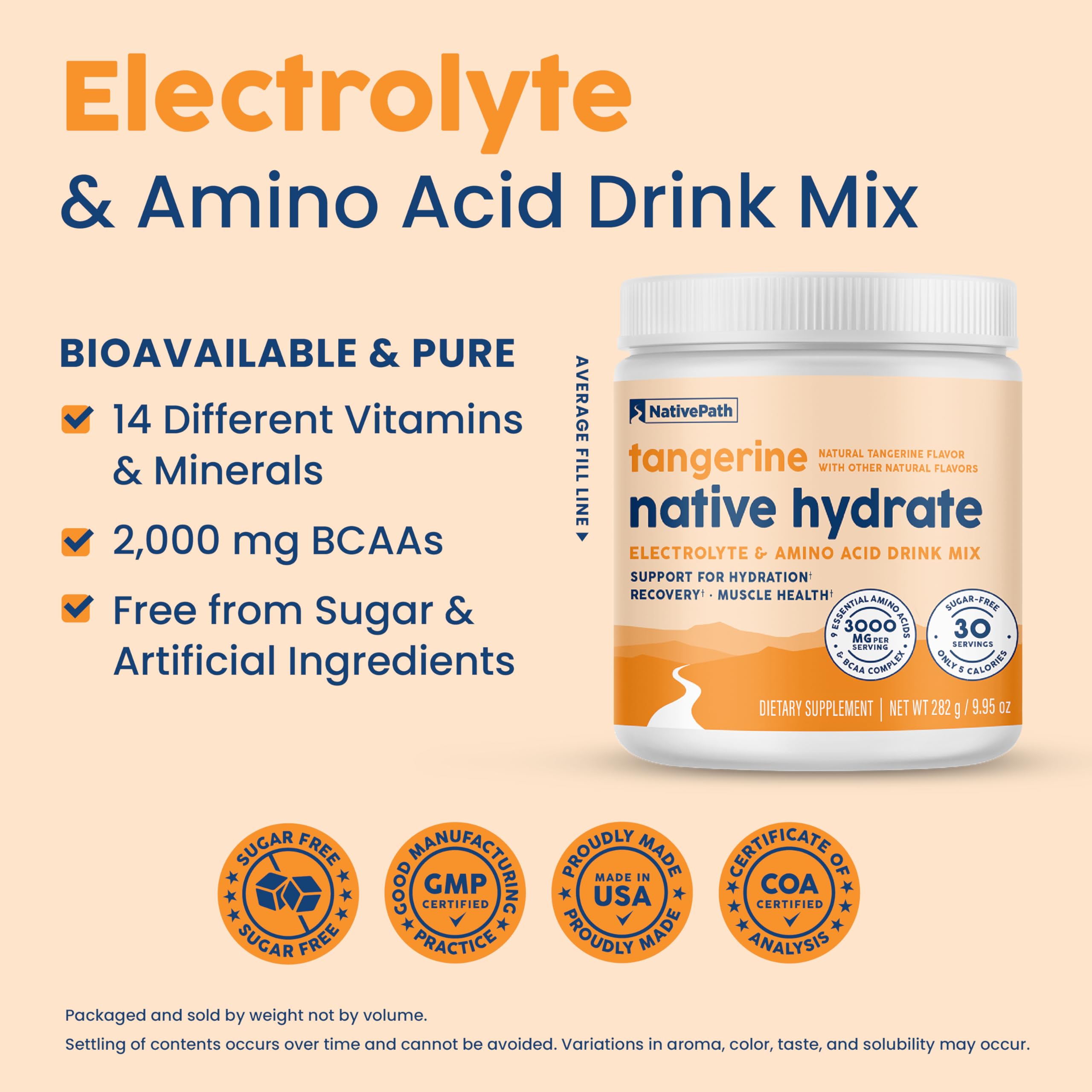 Foto 4 | Electrolitos En Polvo Nativepath Native Hydrate Tangerine 30 Porciones - Venta Internacional.